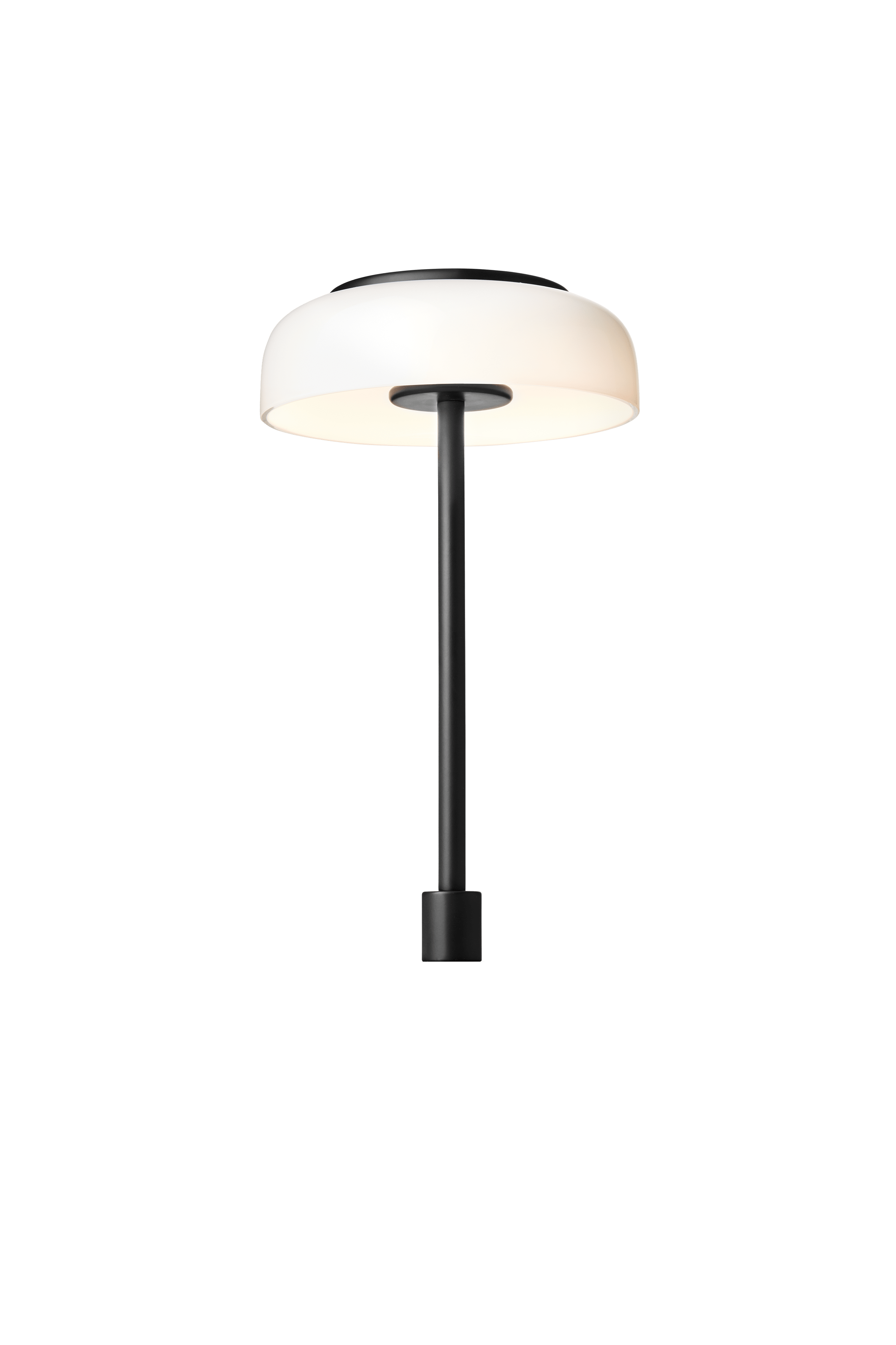 Stolná lampa BLOSSI čierna s opálovým sklom