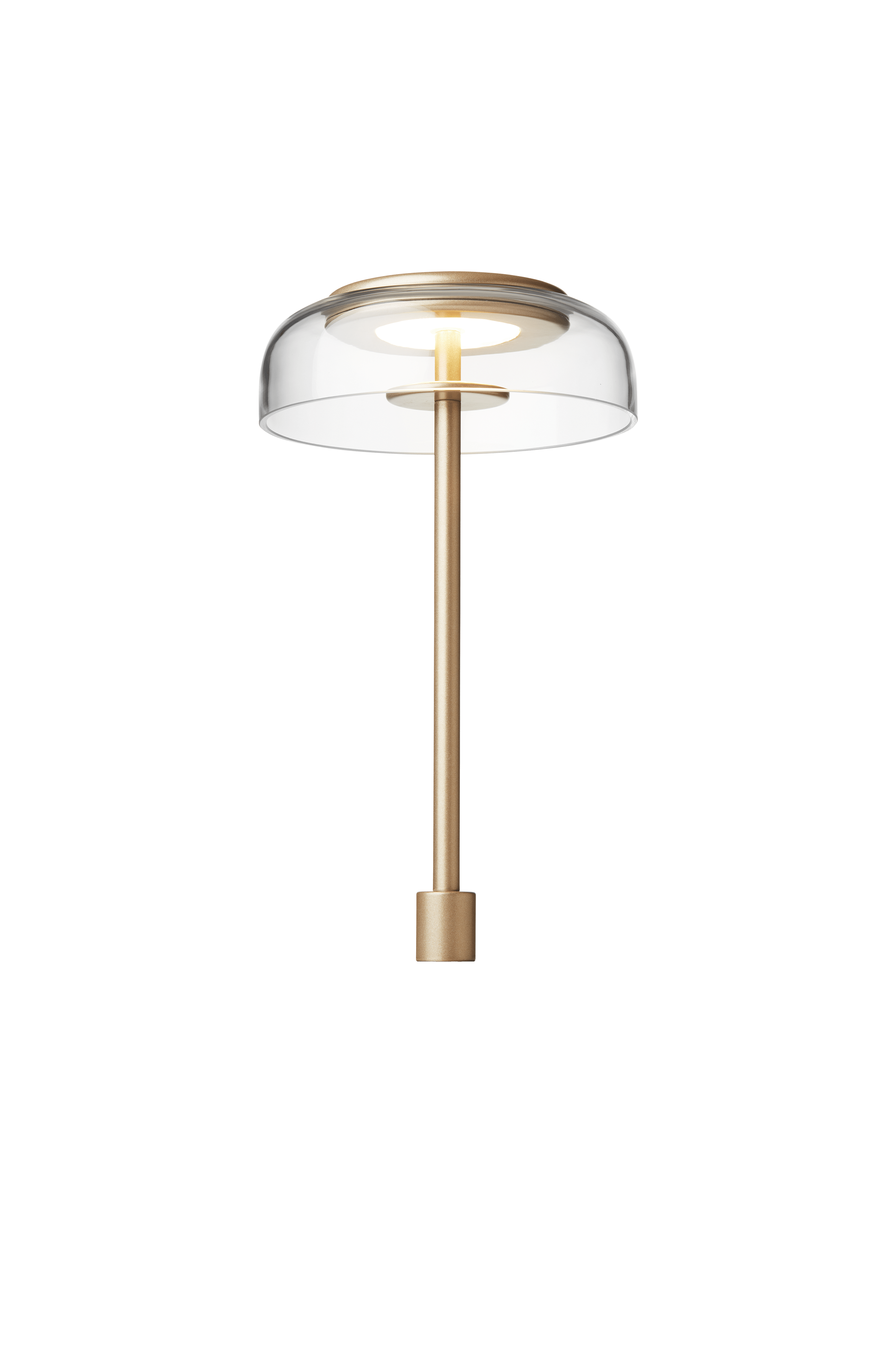 Stolná lampa BLOSSI zlatá s priehľadným sklom