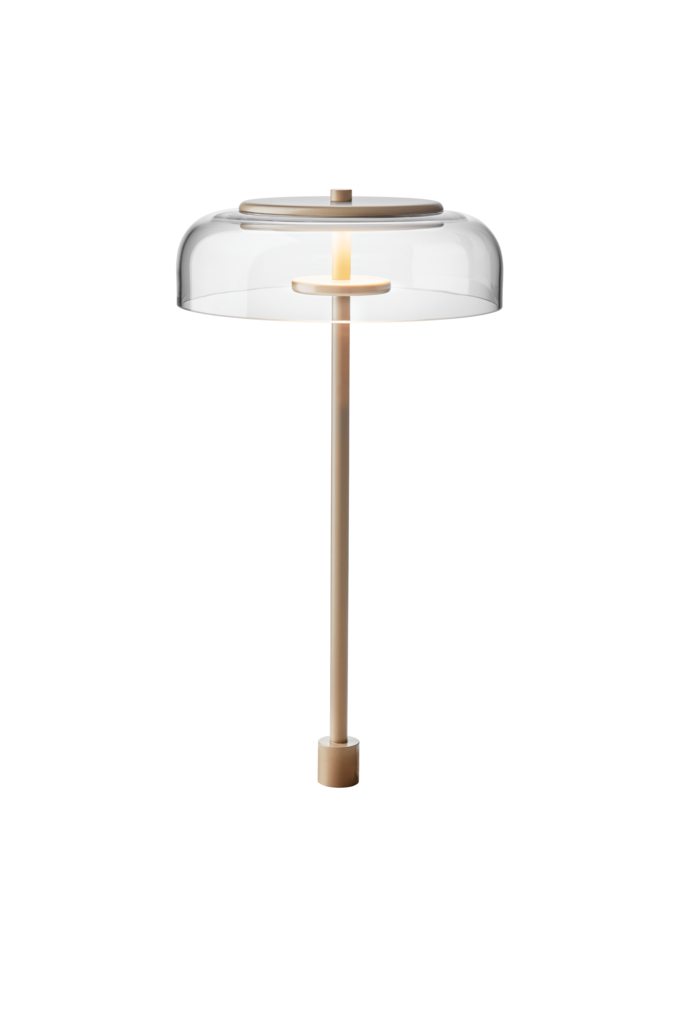 Stolná lampa BLOSSI zlatá s priehľadným sklom