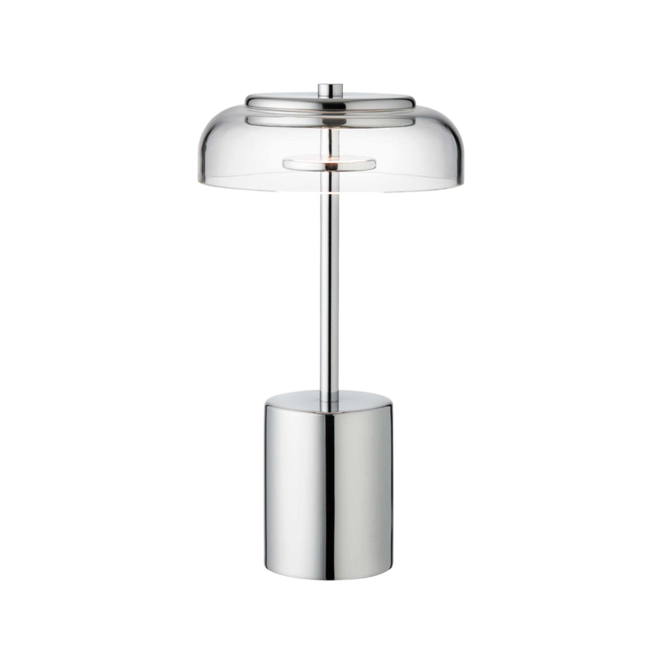 Prenosná lampa BLOSSI strieborná s priehľadným sklom