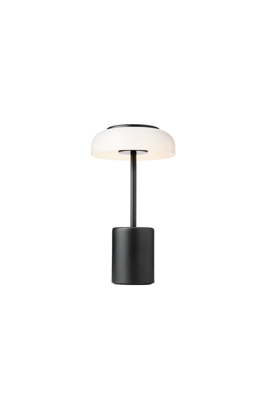 Prenosná lampa BLOSSI čierna s opálovým sklom