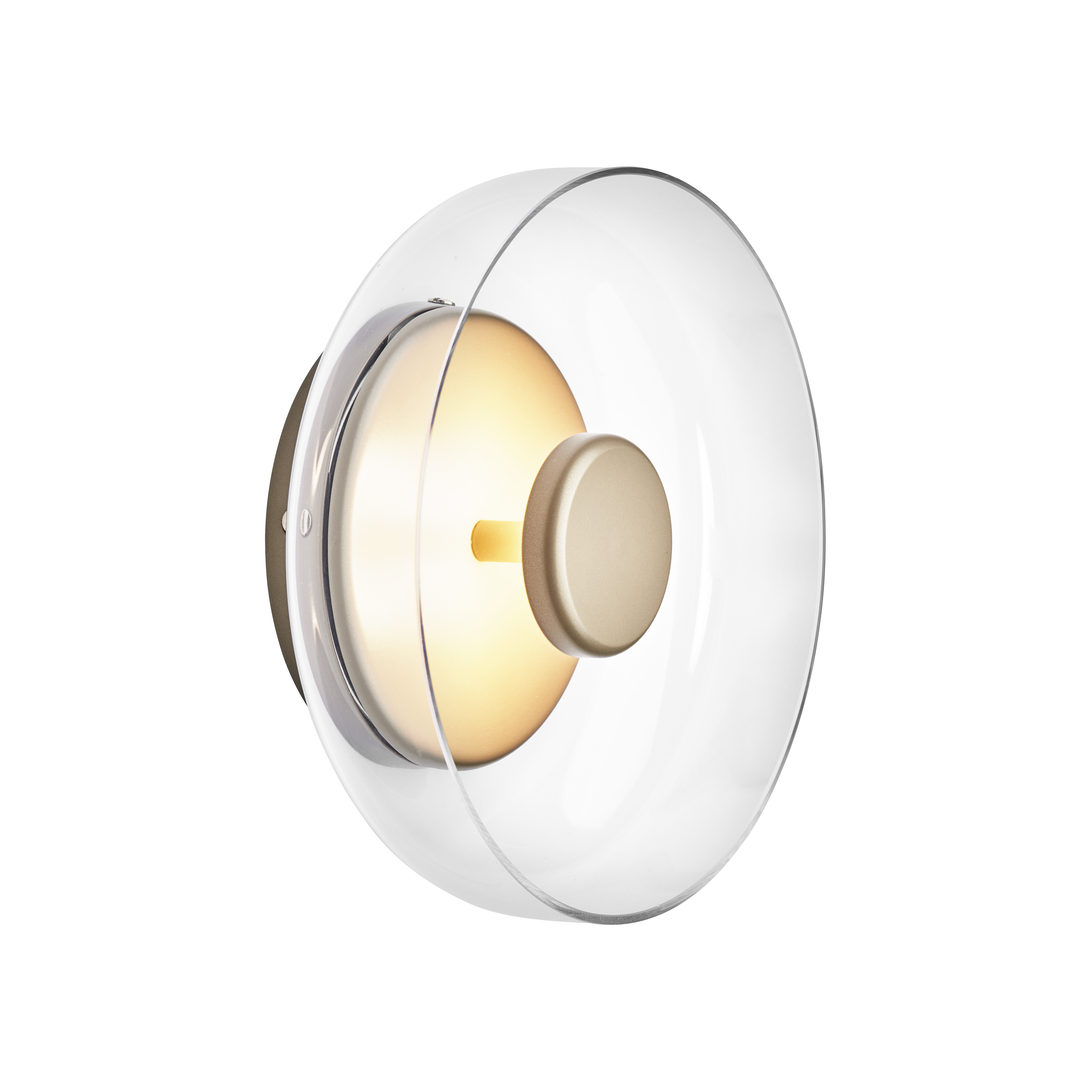 Nástenná lampa BLOSSI zlatá s priehľadným sklom