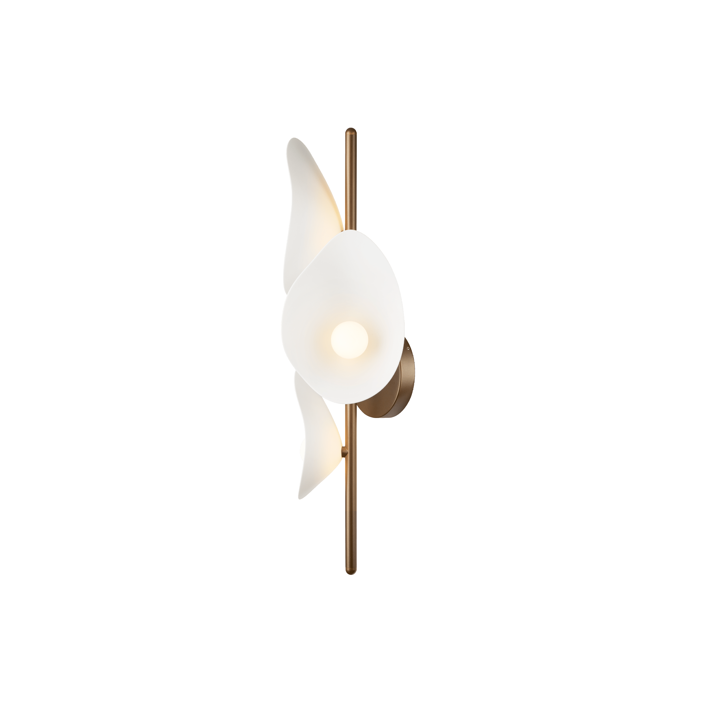 Nástenná lampa FLORII 3 tmavohnedá s bielou
