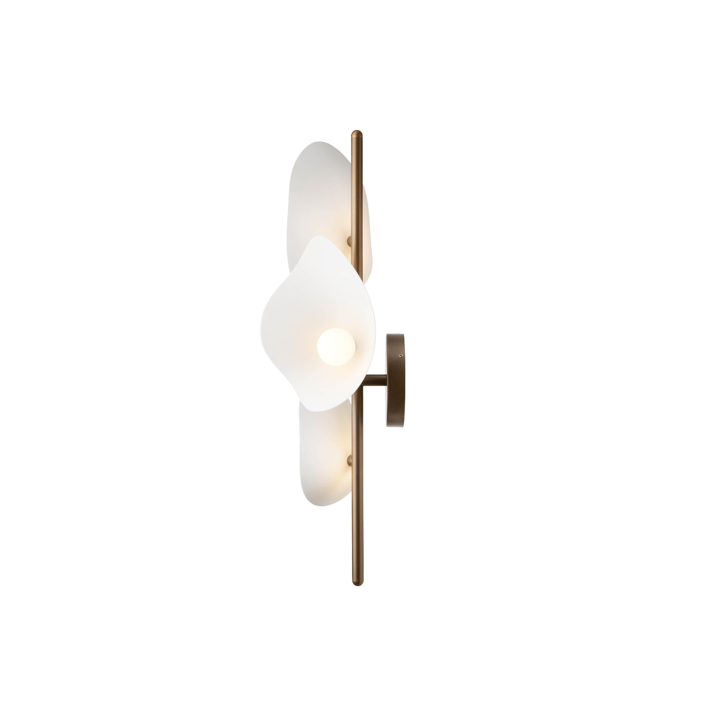 Nástenná lampa FLORII 3 tmavohnedá s bielou