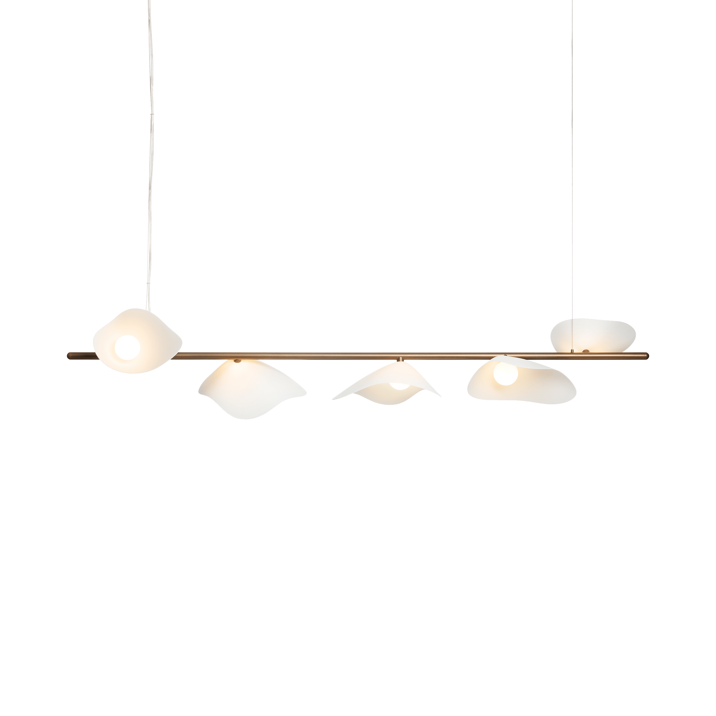 Závesná lampa FLORII 5 tmavohnedá s bielou