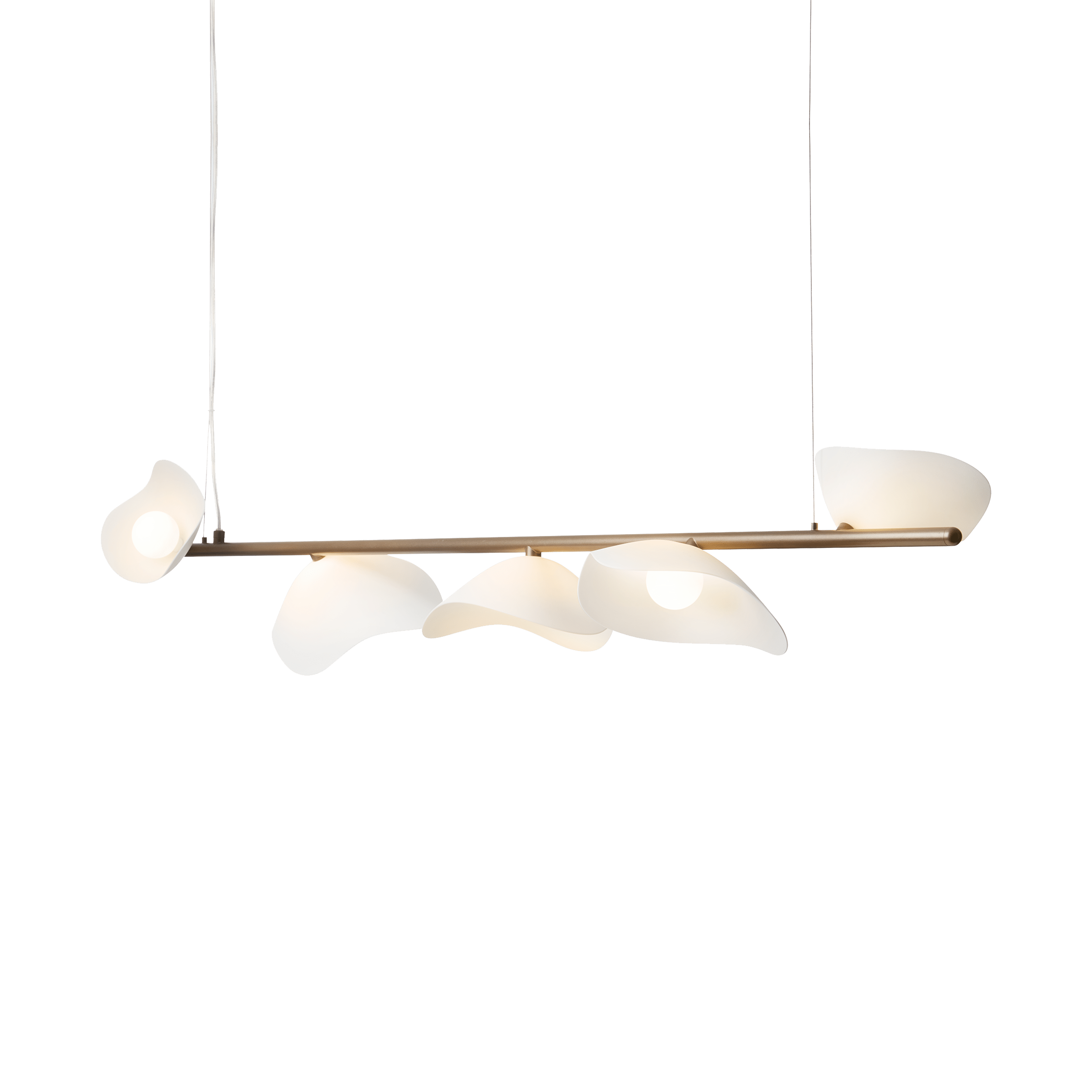 Závesná lampa FLORII 5 tmavohnedá s bielou