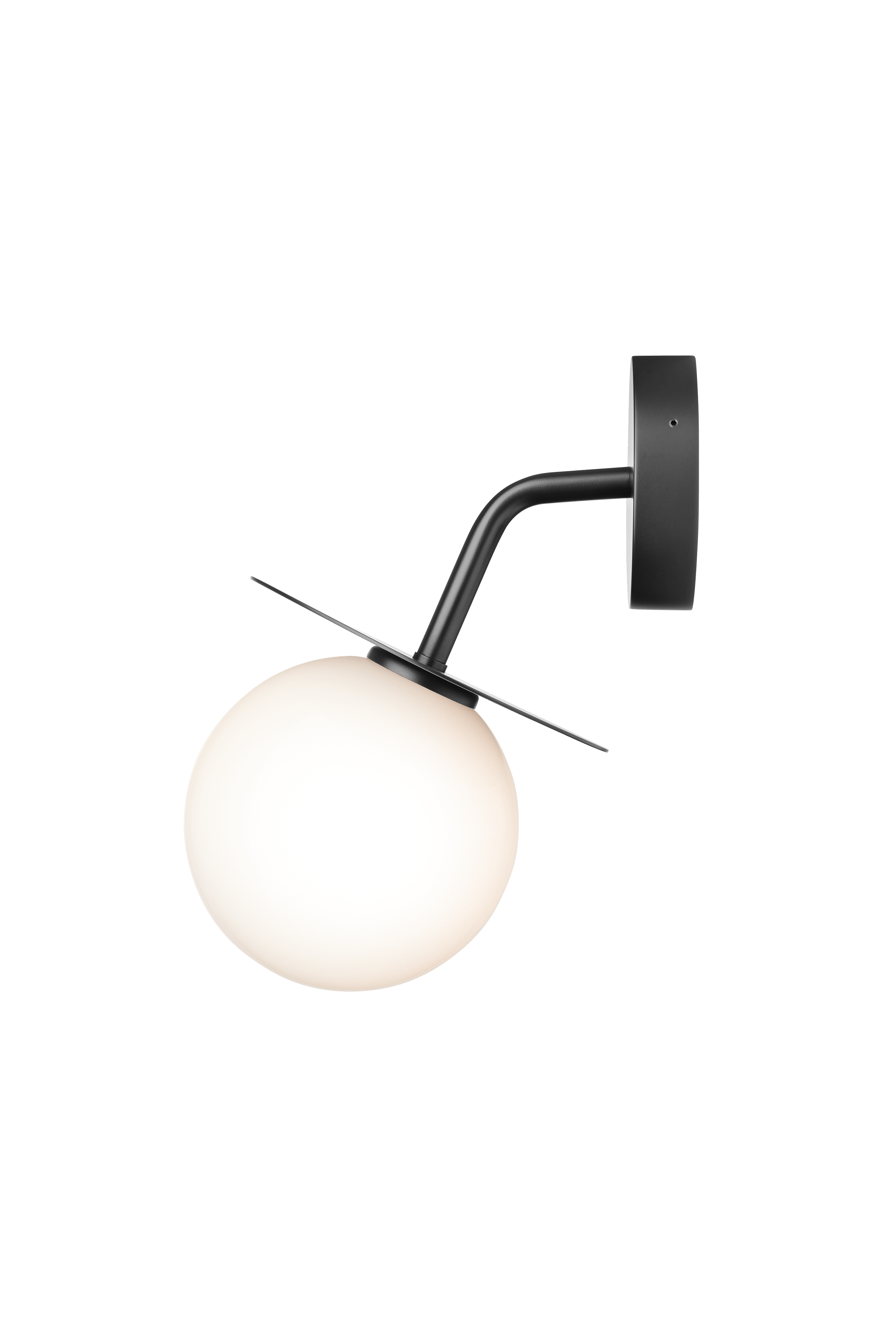 Exteriérová nástenná lampa LIILA čierna s opálovým sklom