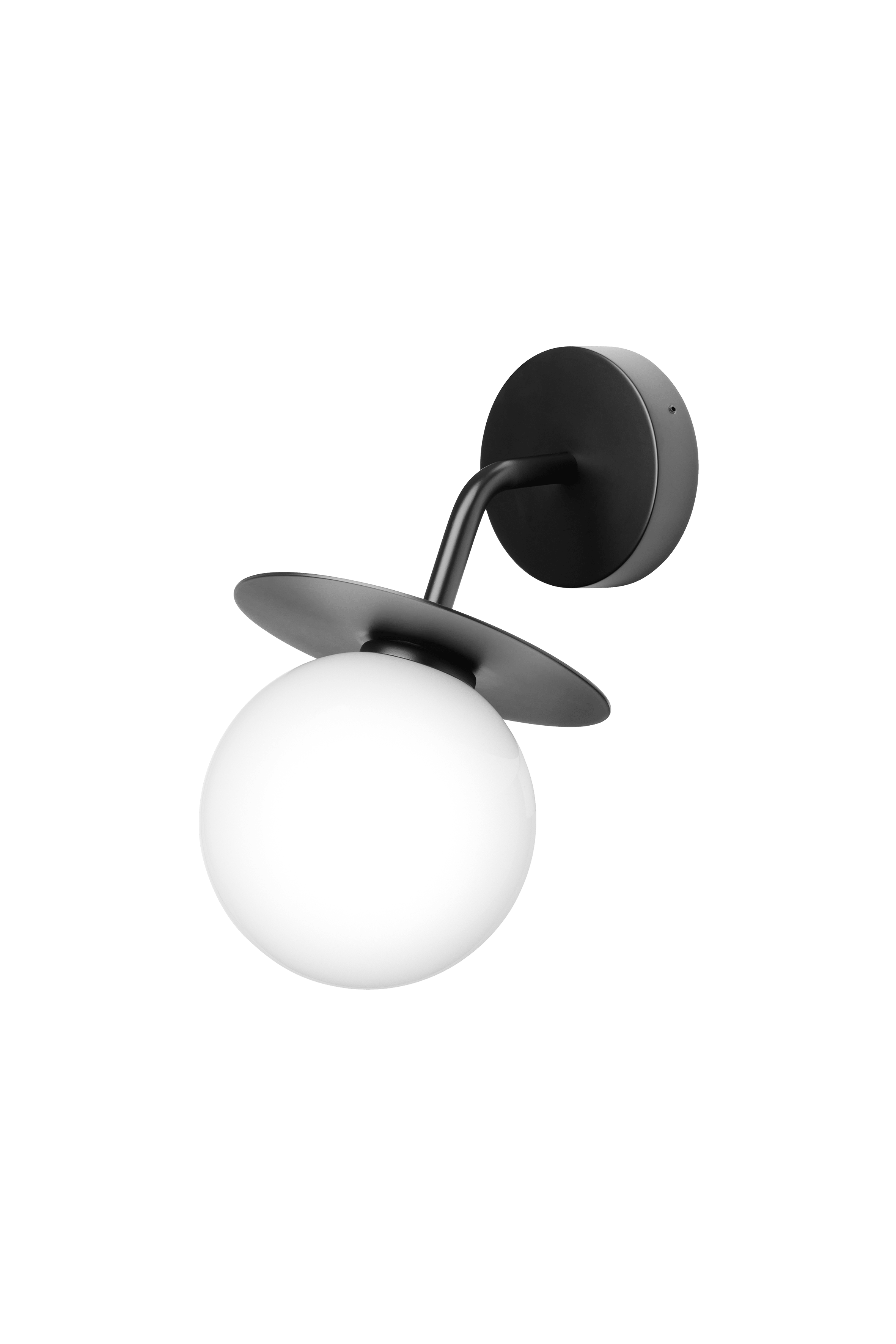 Exteriérová nástenná lampa LIILA čierna s opálovým sklom