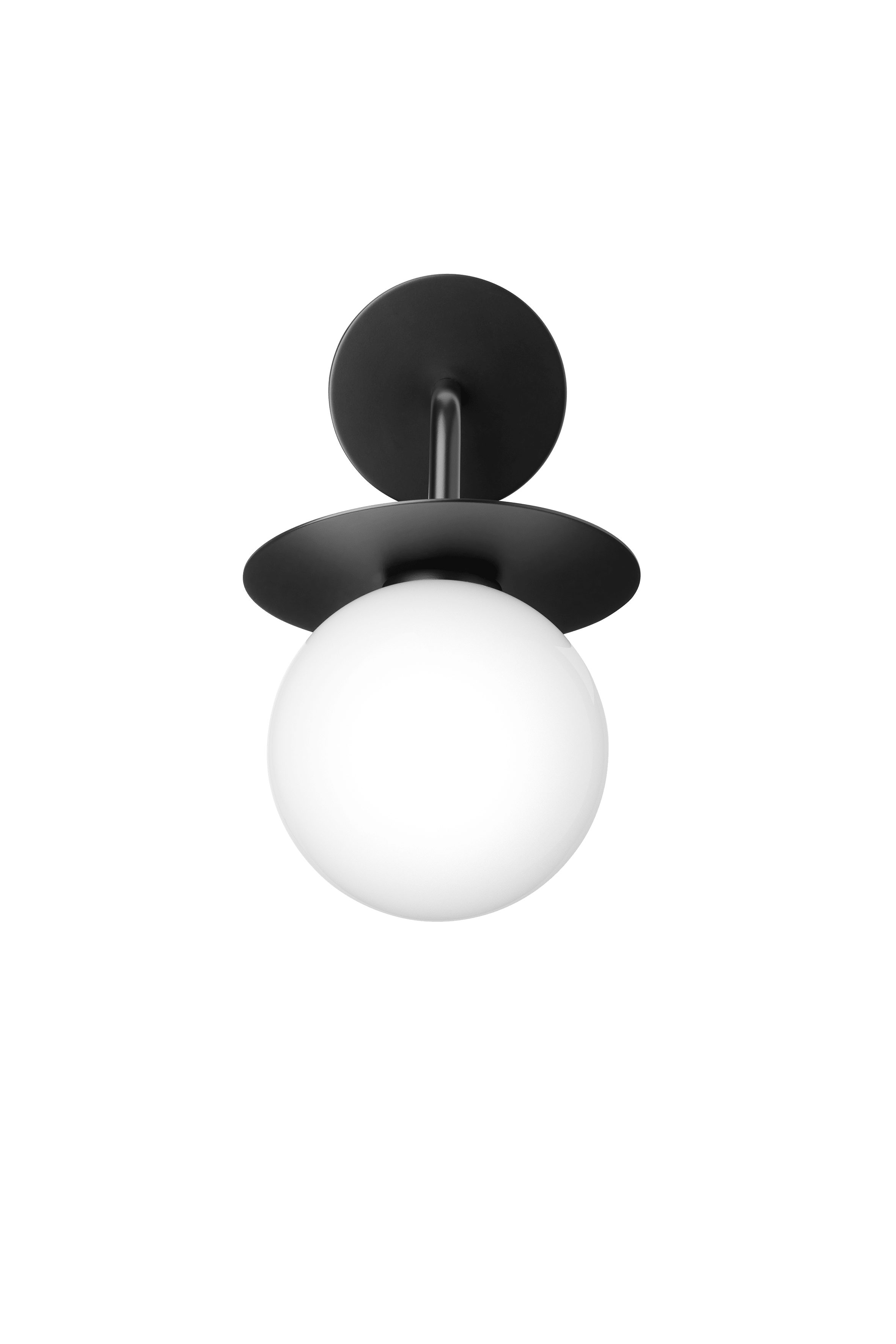 Exteriérová nástenná lampa LIILA čierna s opálovým sklom
