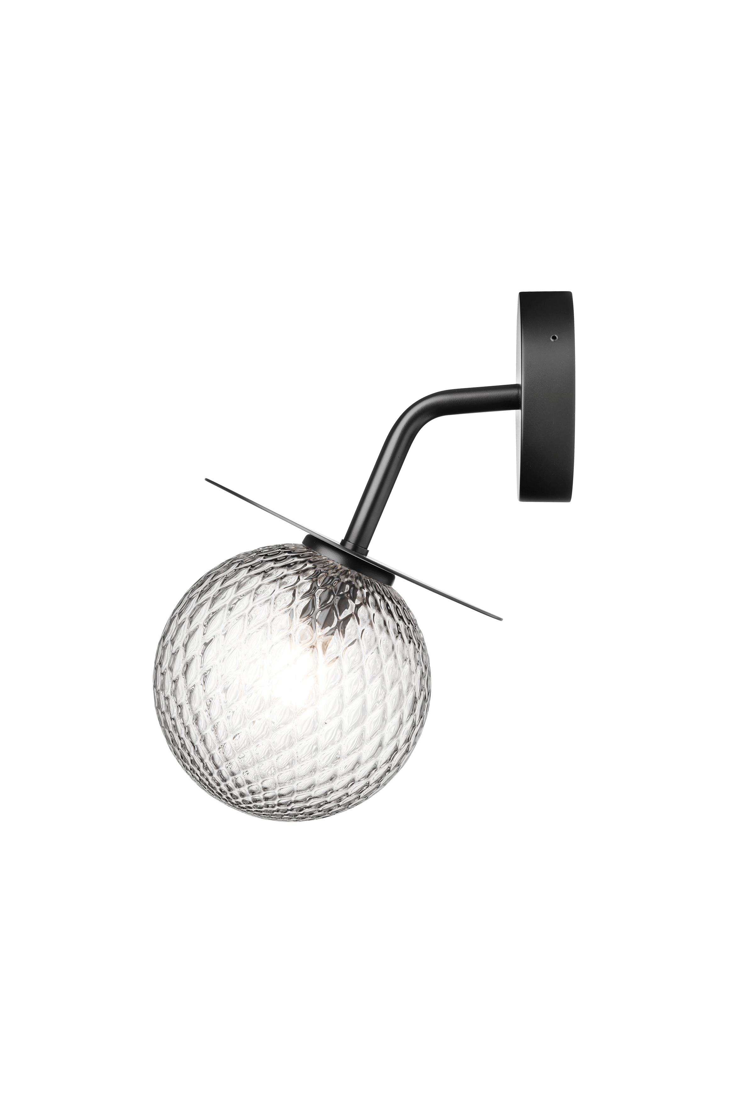 Exteriérová nástenná lampa LIILA čierna s priehľadným sklom