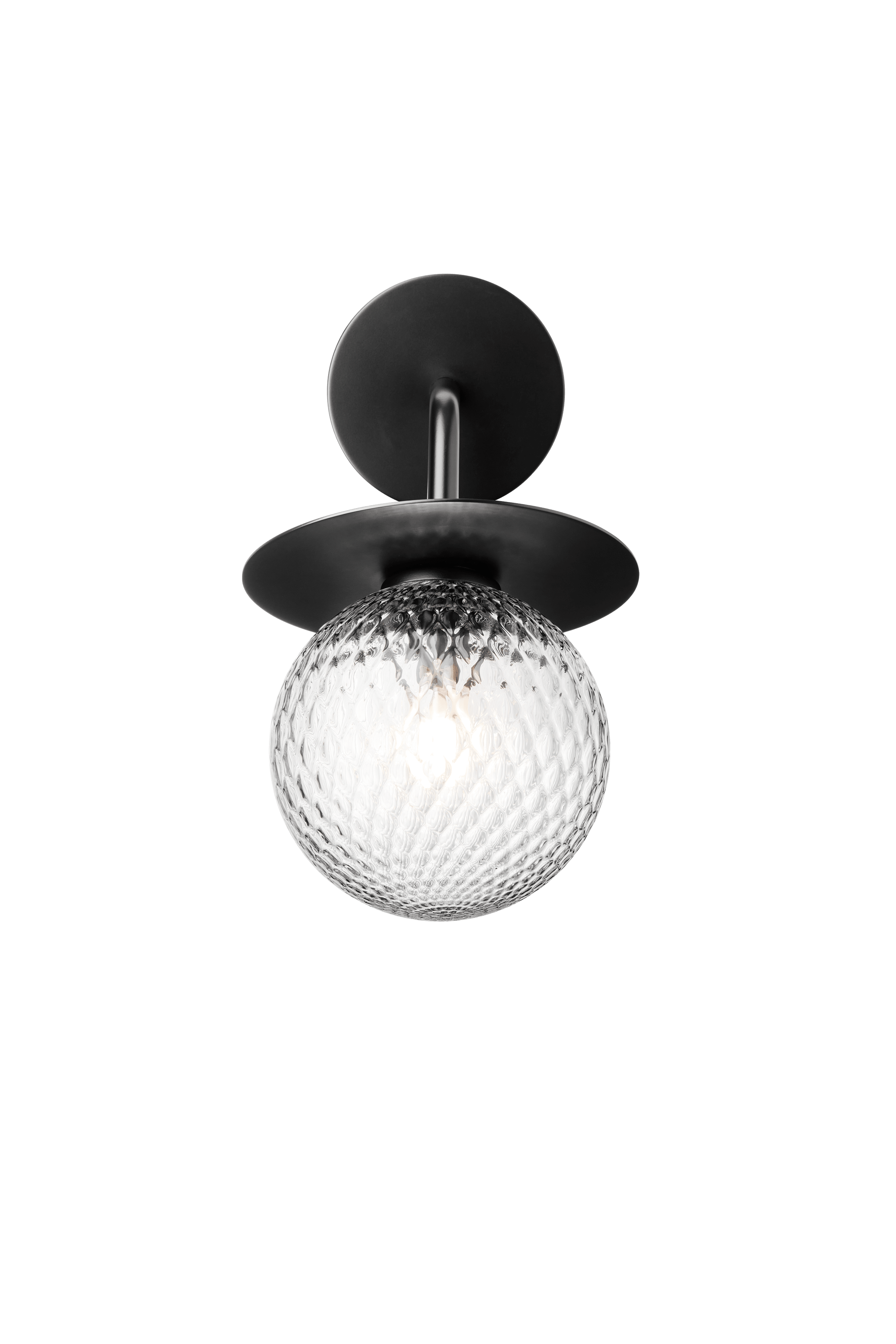 Exteriérová nástenná lampa LIILA čierna s priehľadným sklom