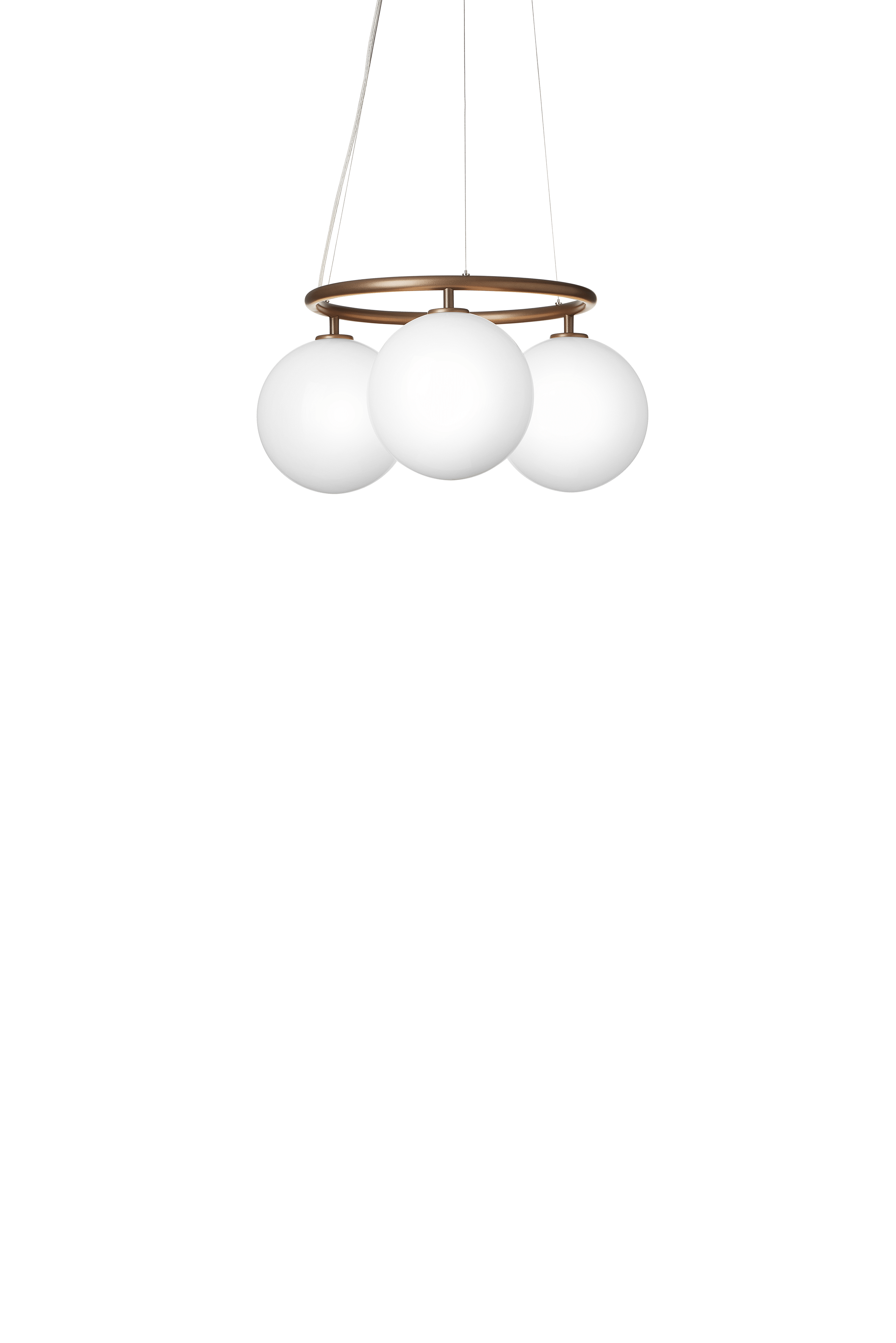 Závesná lampa MIIRA 3 CIRCULAR tmavohnedá s opálovým sklom