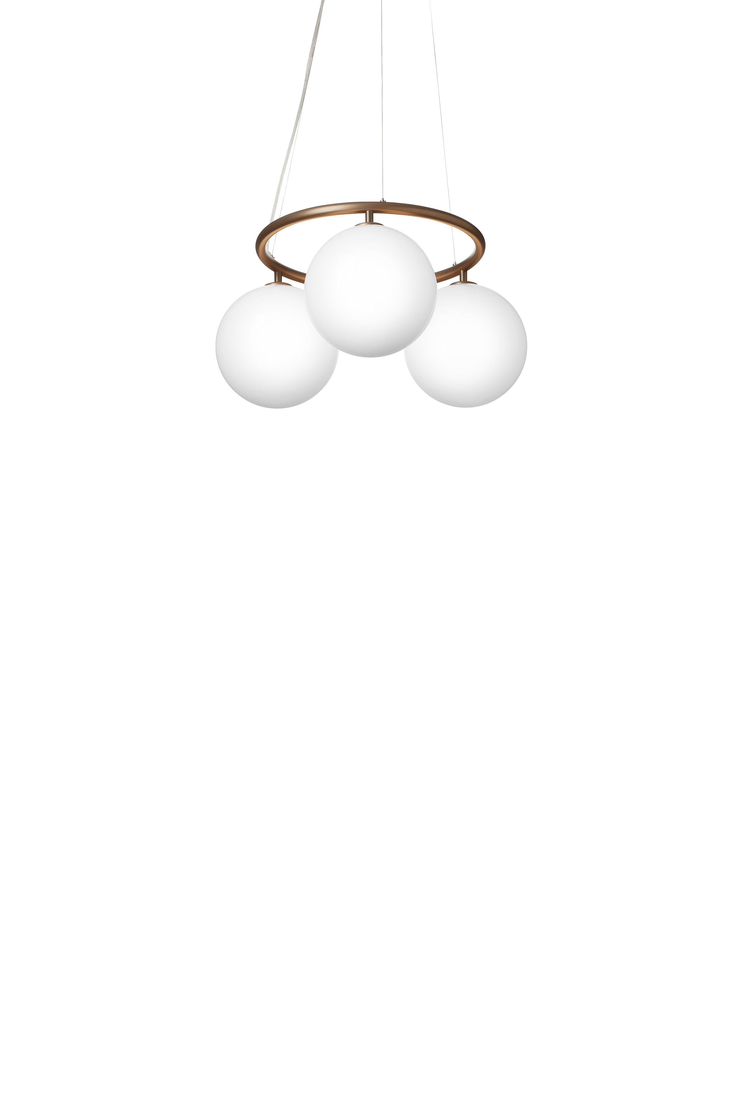 Závesná lampa MIIRA 3 CIRCULAR tmavohnedá s opálovým sklom