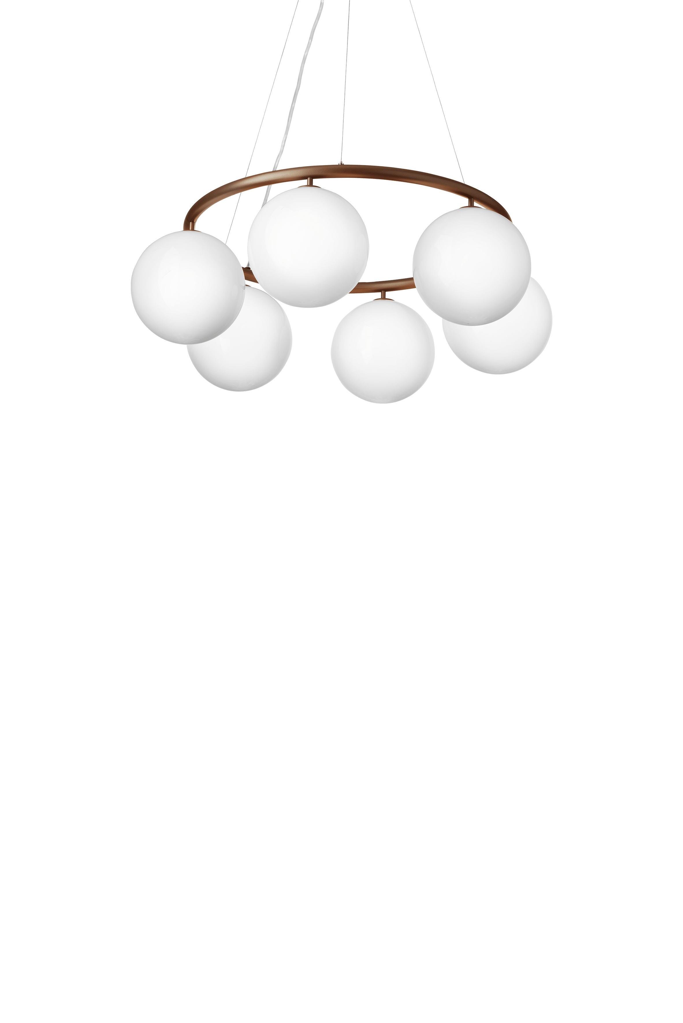 Závesná lampa MIIRA 6 CIRCULAR tmavohnedá s opálovým sklom