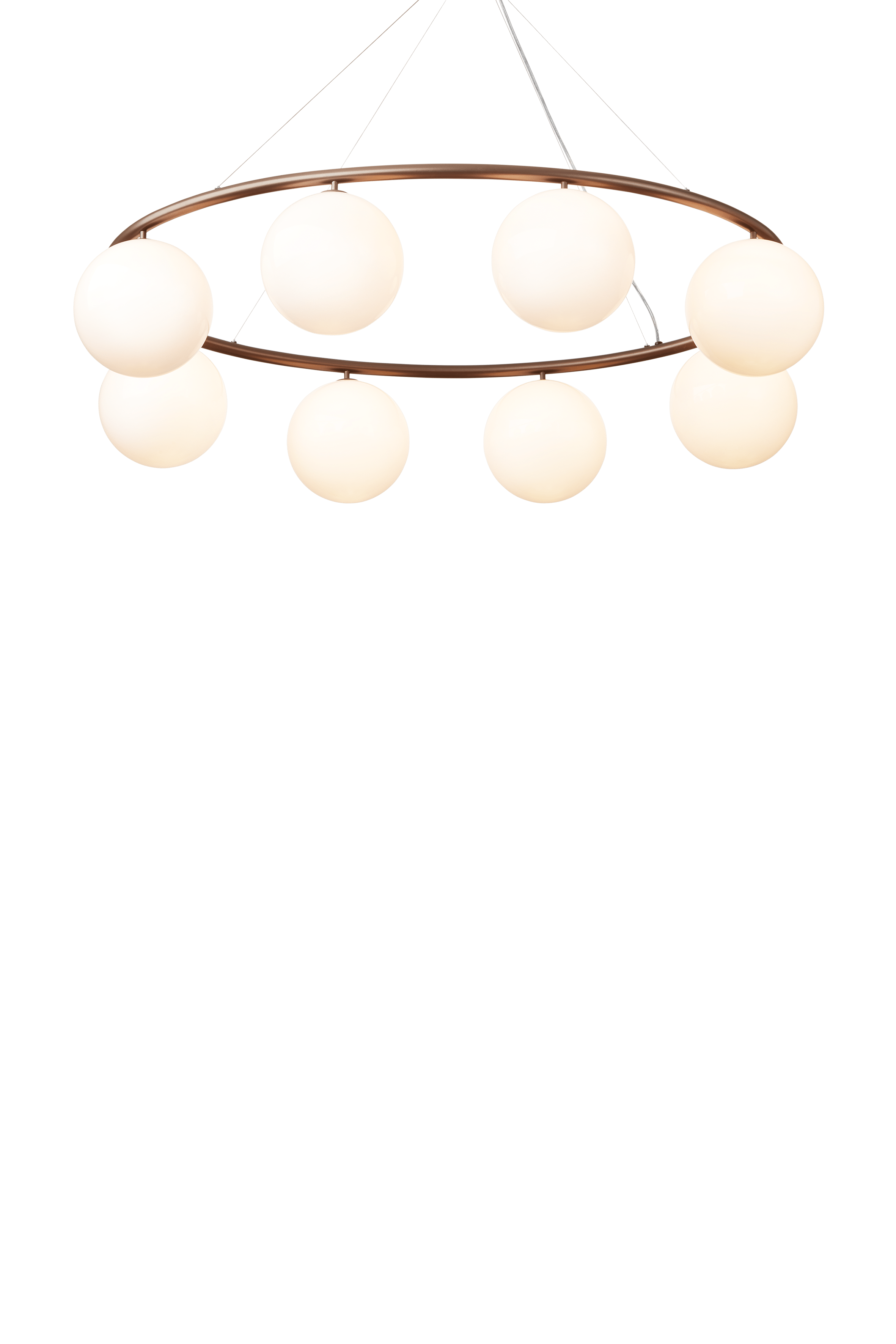 Závesná lampa MIIRA 8 OVAL tmavohnedá s opálovým sklom