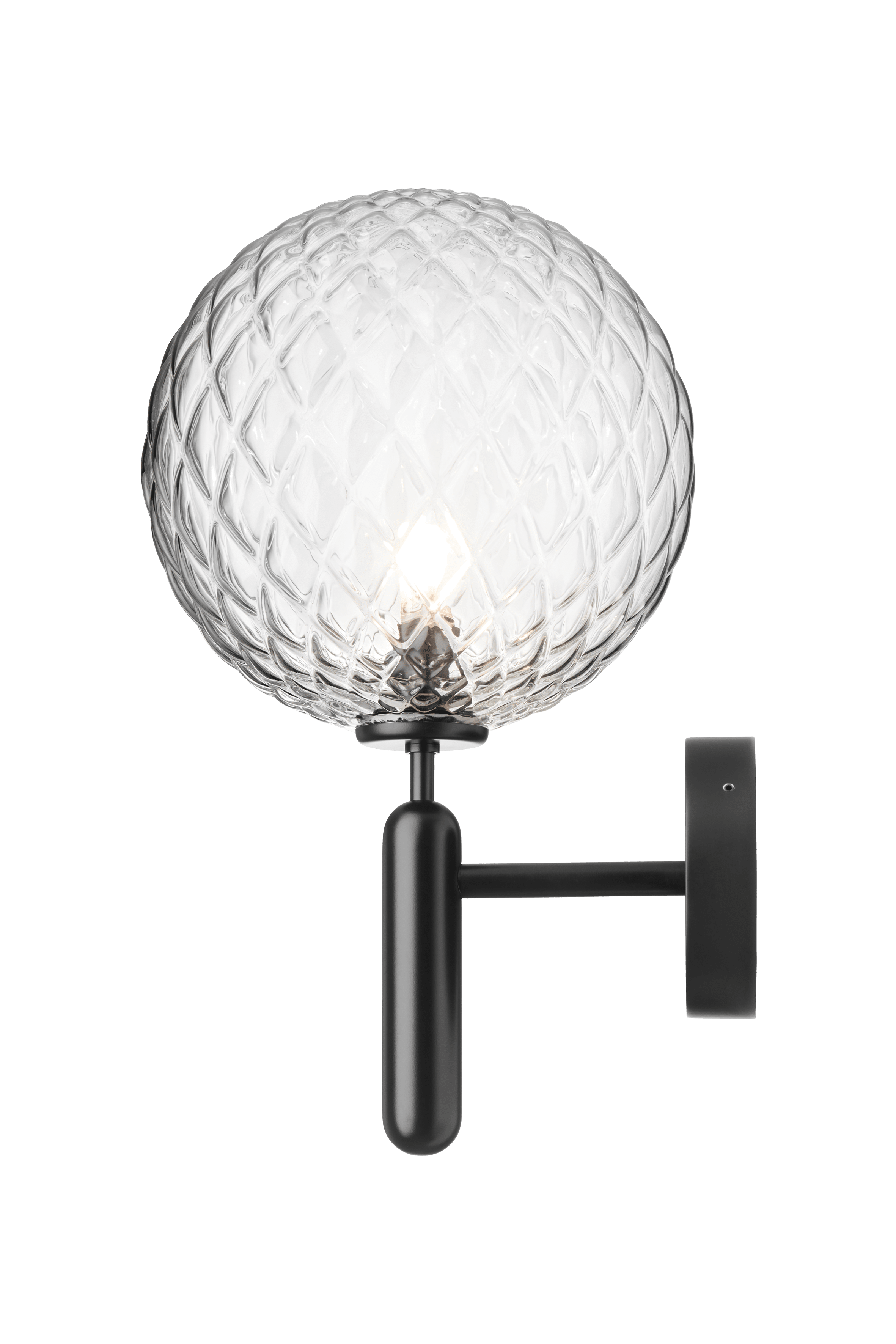 Exteriérová nástenná lampa MIIRA čierna s priehľadným sklom