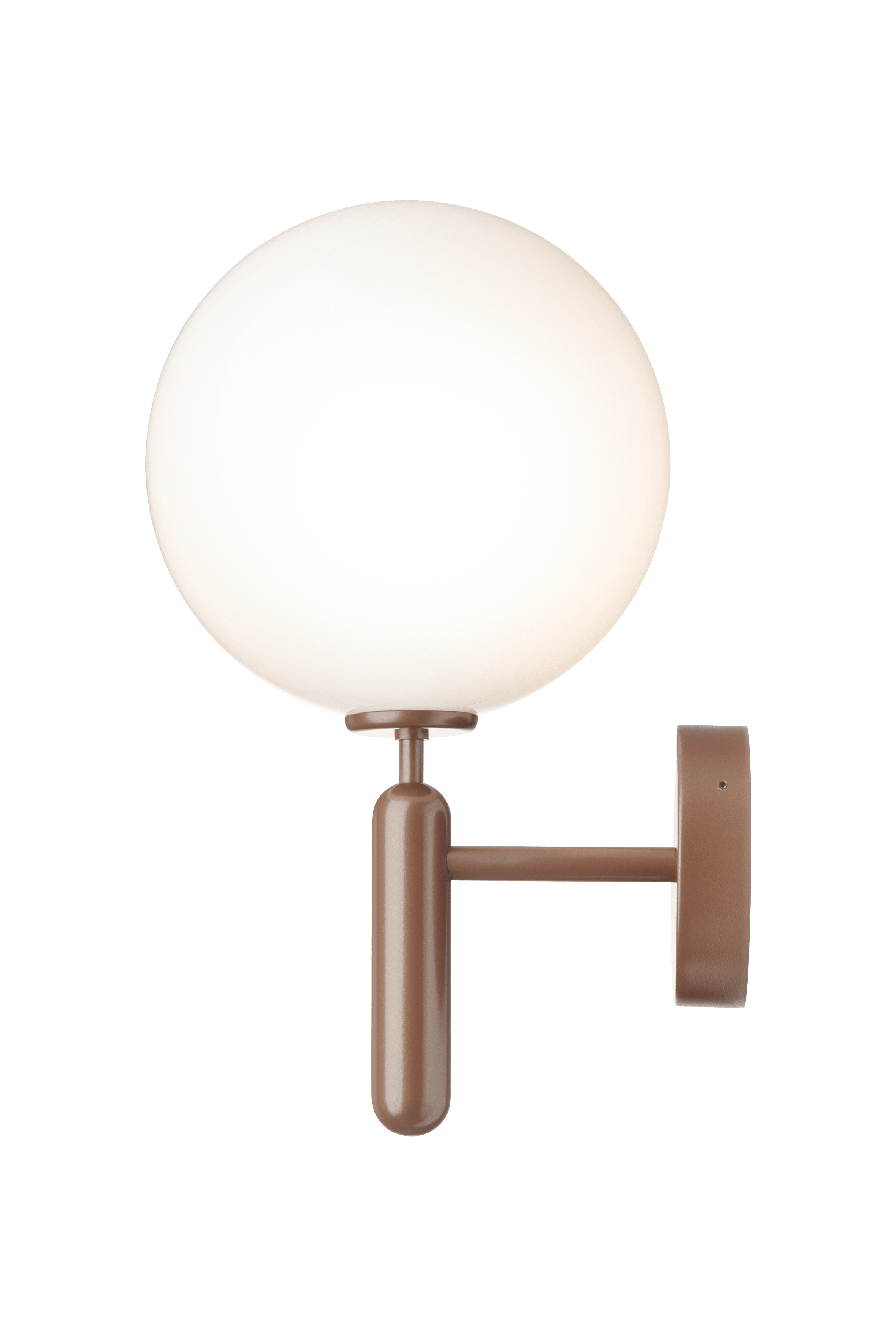Záhradná nástenná lampa MIIRA tmavohnedá s opálovým sklom