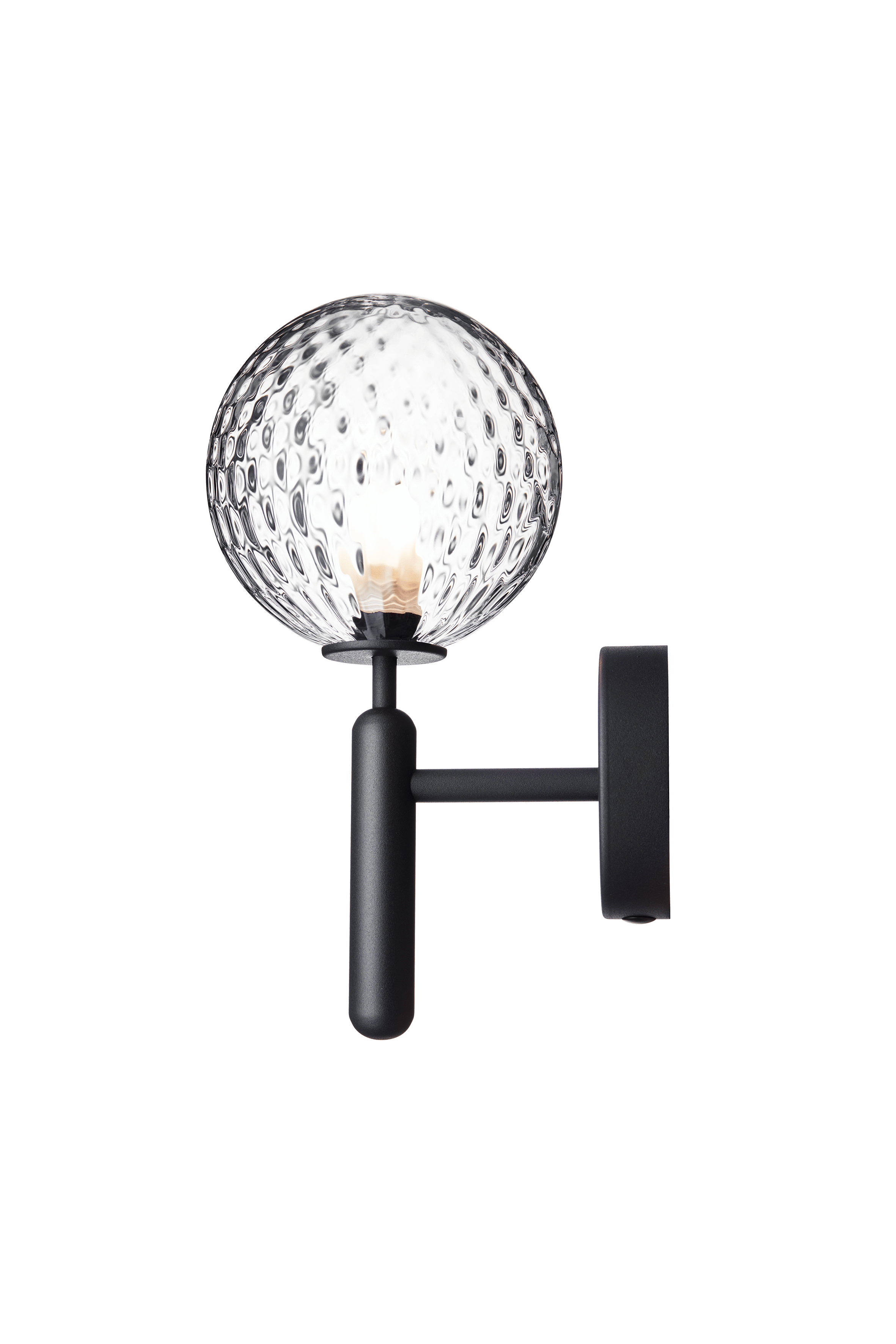 Nástenná lampa MIIRA grafitová s priehľadným sklom