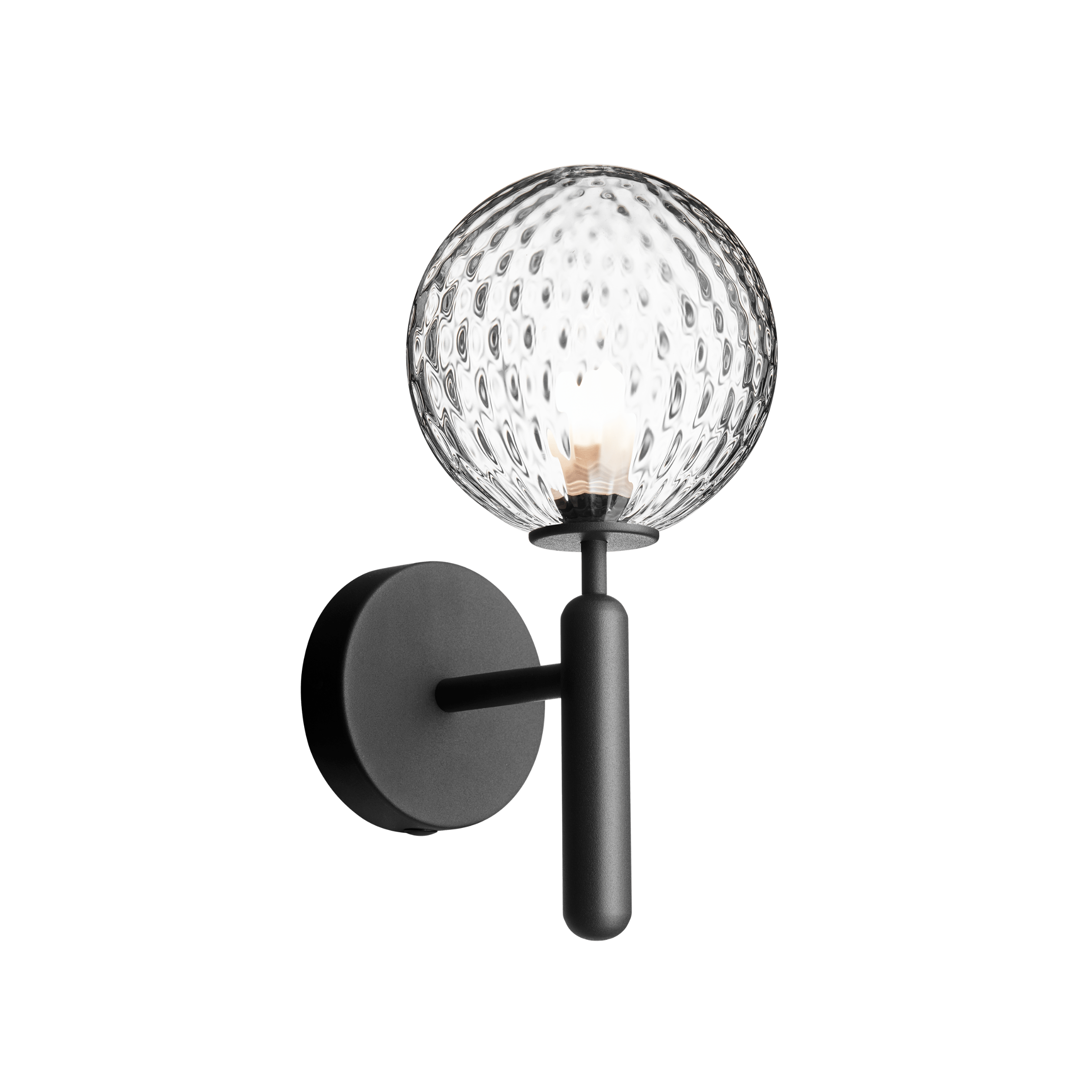 Nástenná lampa MIIRA grafitová s priehľadným sklom