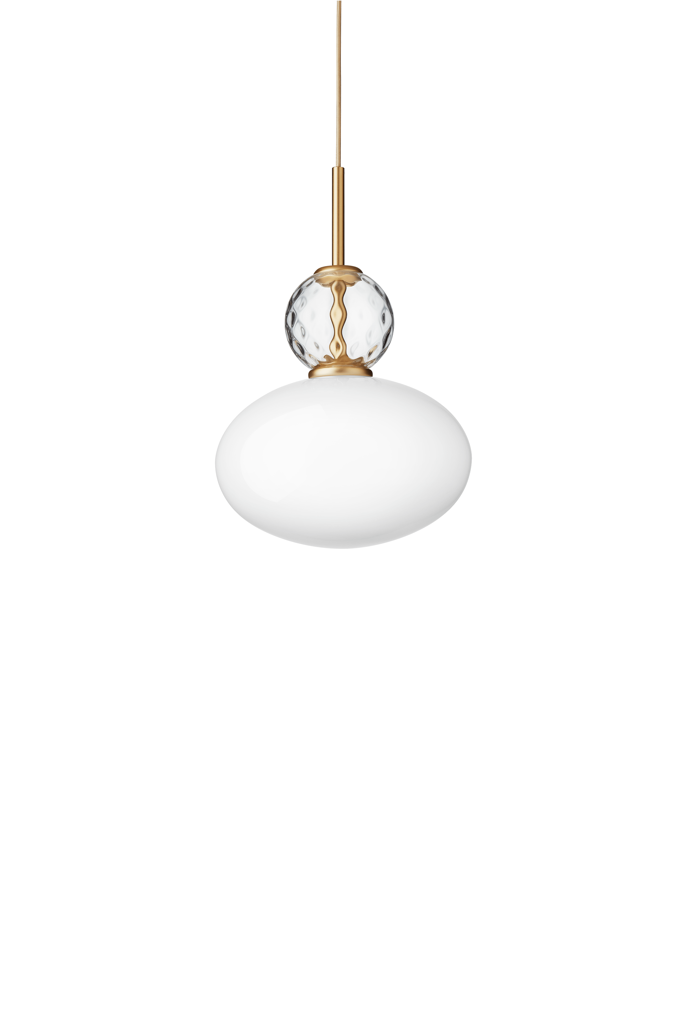 Závesná lampa RIZZATTO 32 mosadzná s opálovým sklom