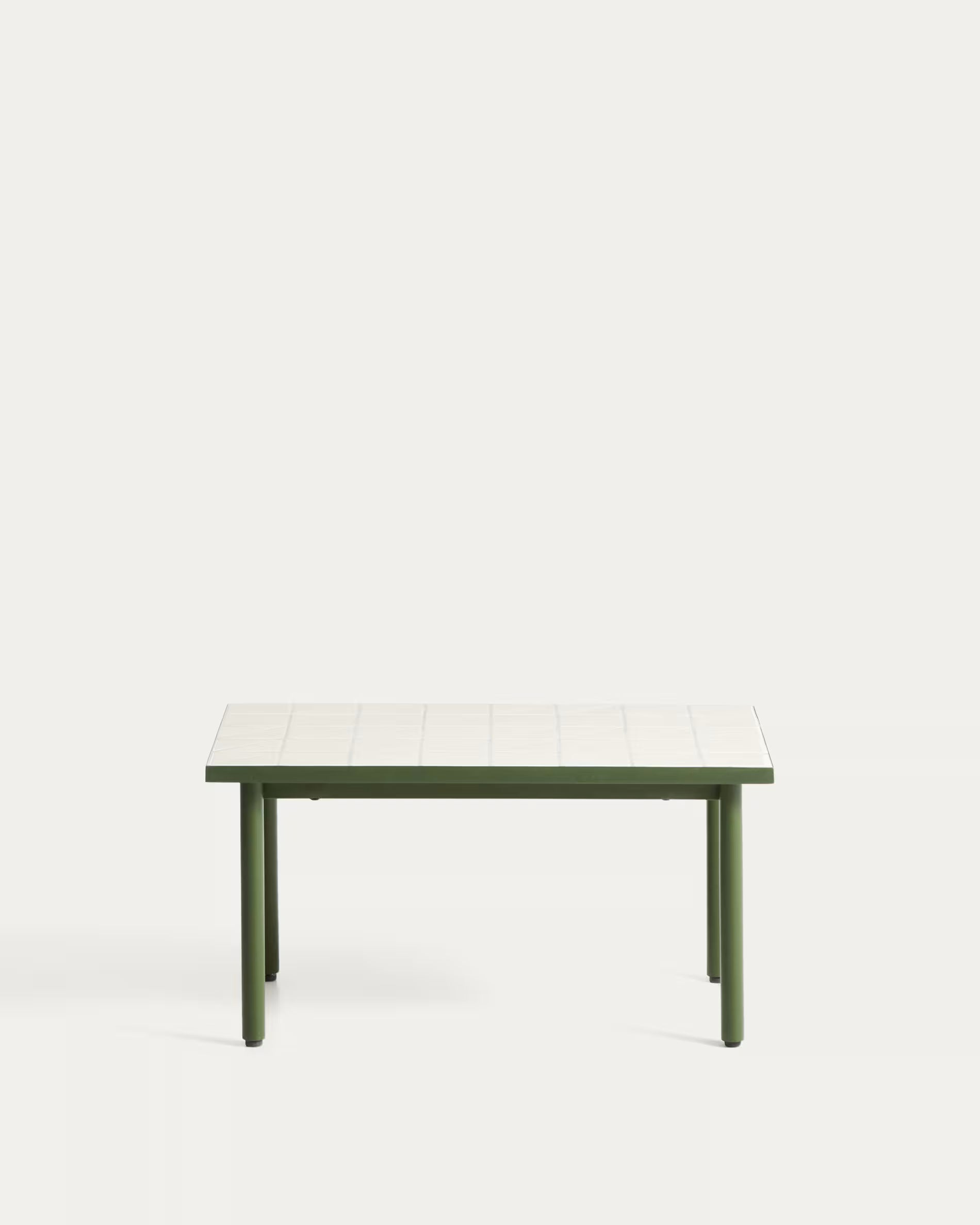 MAURINA Ecru Garden Coffee Table with Green Base