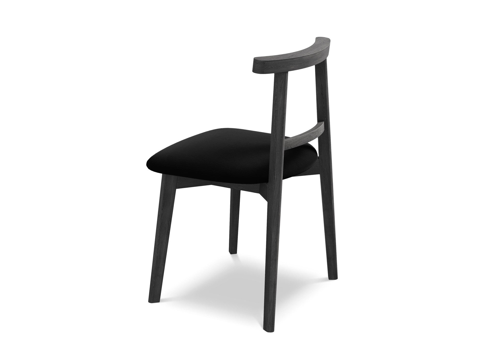 Velvet Chair OHELO Black with Black Beech Base