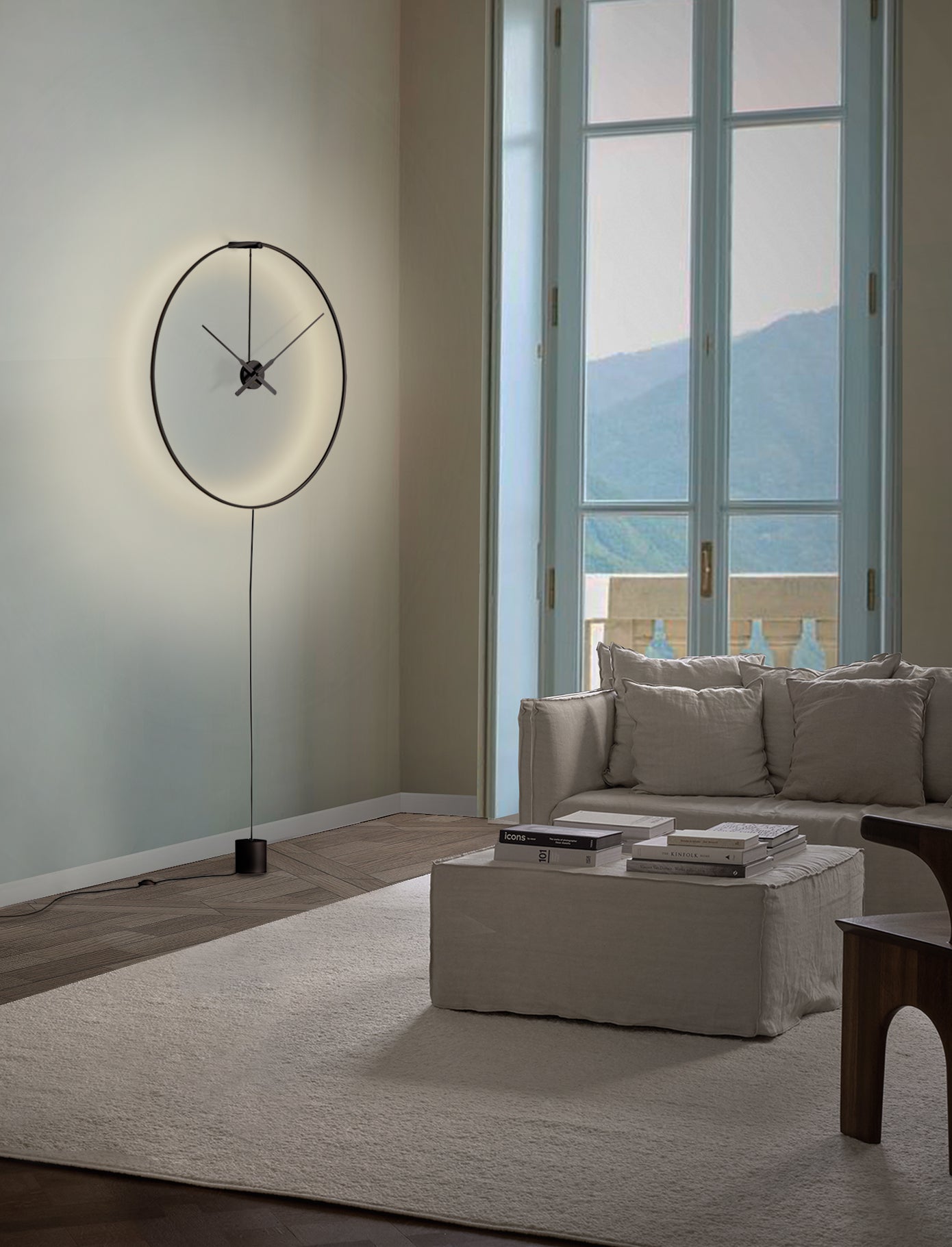 Illuminated Floor Clock OMBRA Black