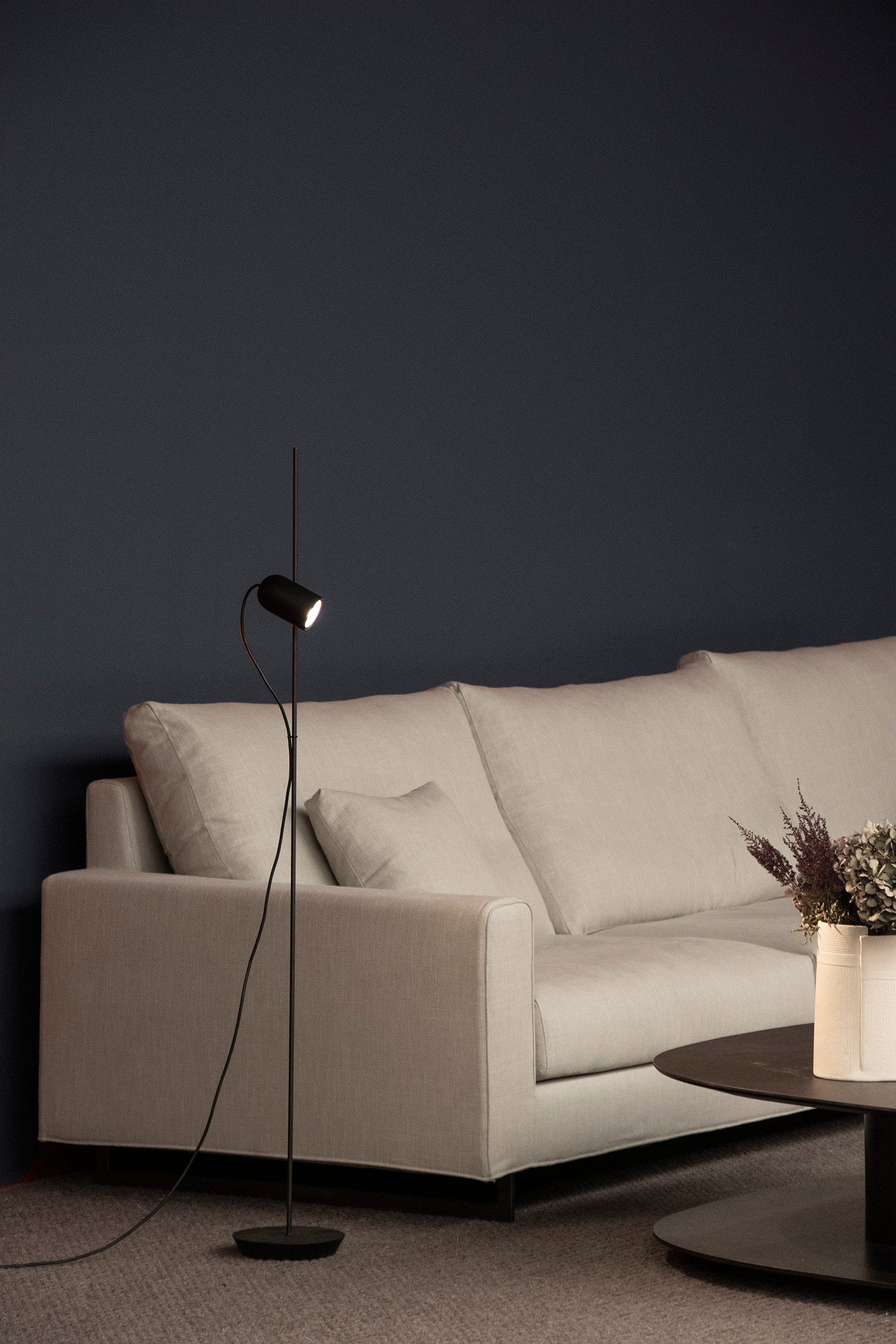 ONFA Floor Lamp in Black Ash Wood with Graphite Finish