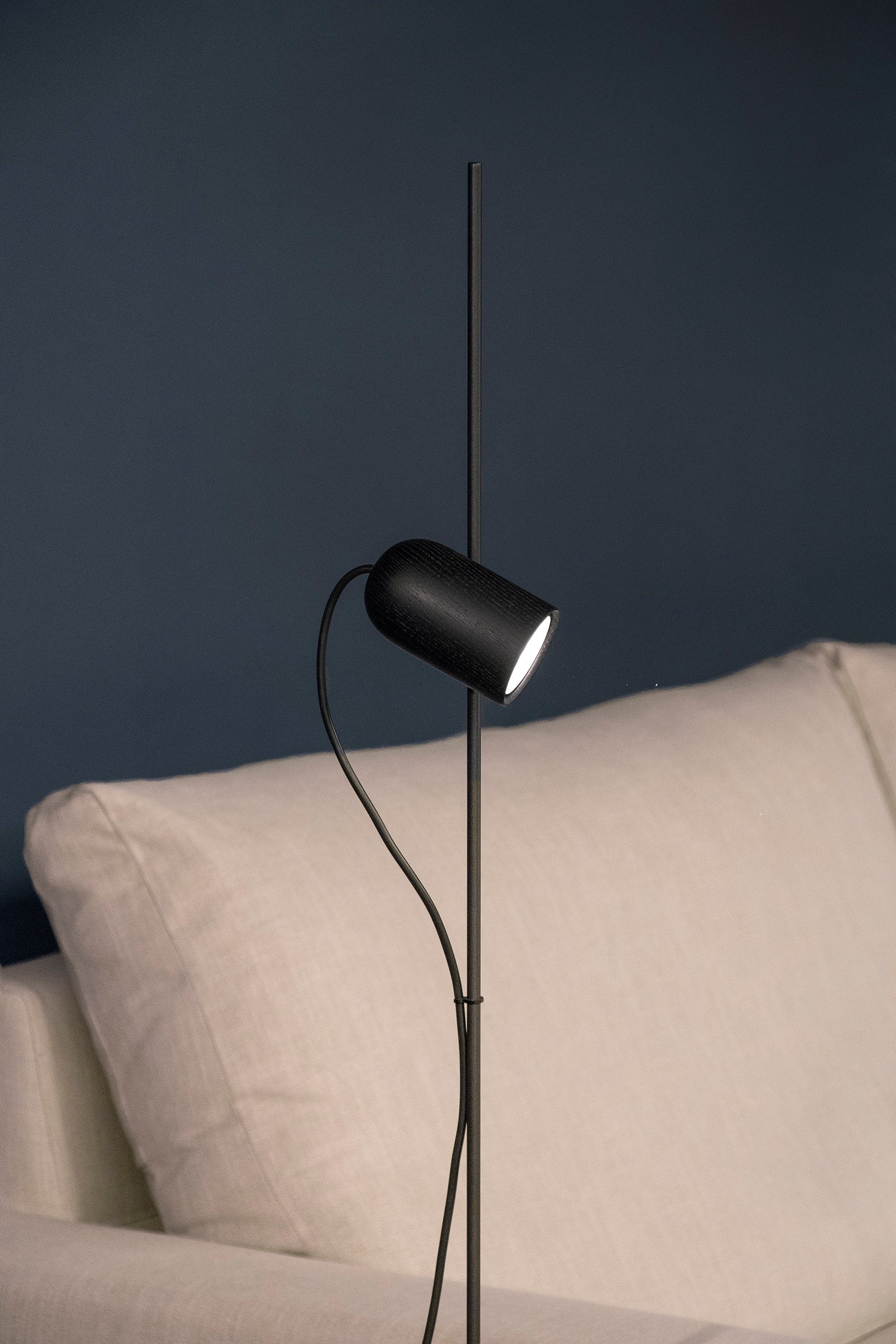 ONFA Floor Lamp in Black Ash Wood with Graphite Finish