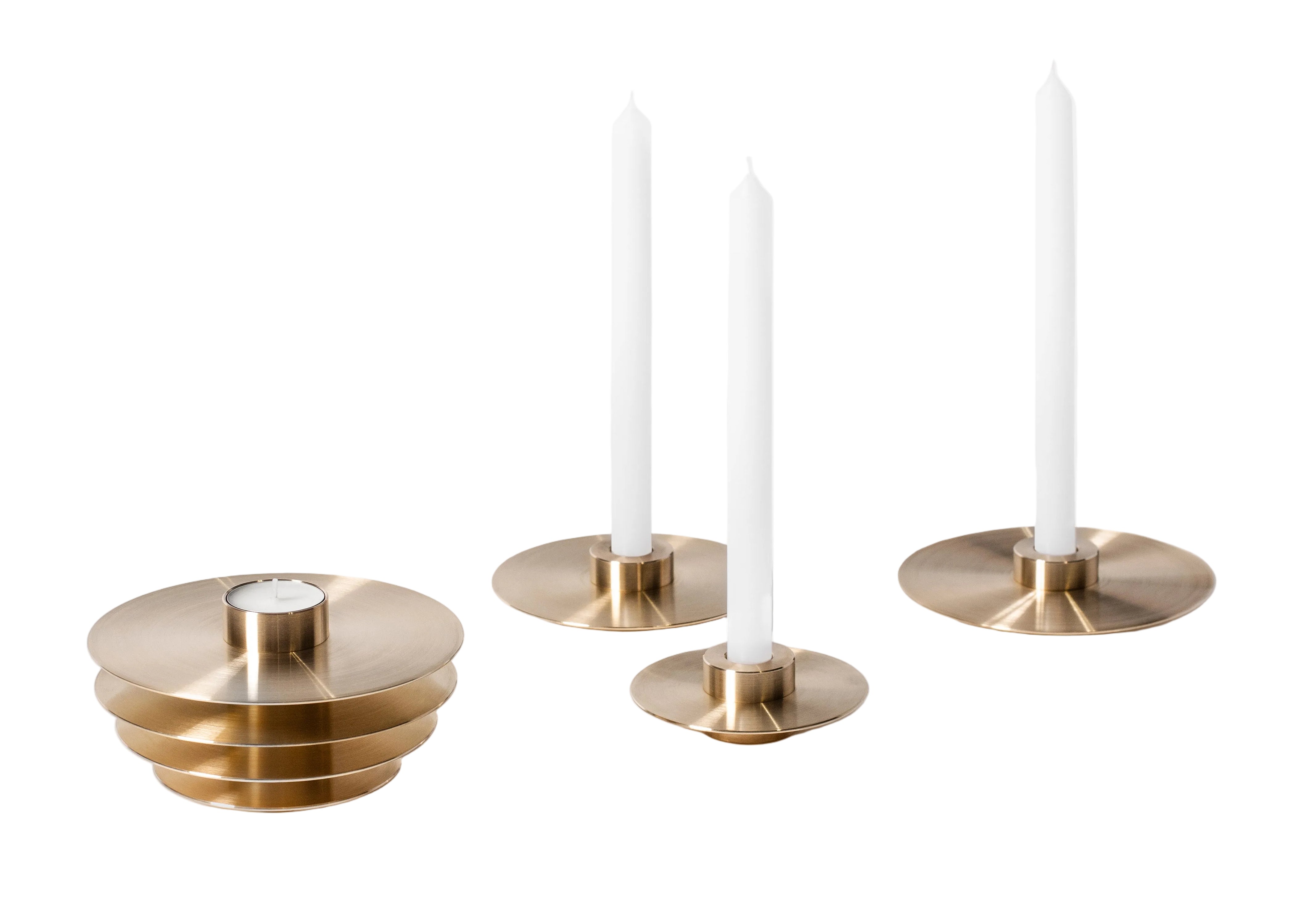 ORB Brass Candle Holder Set