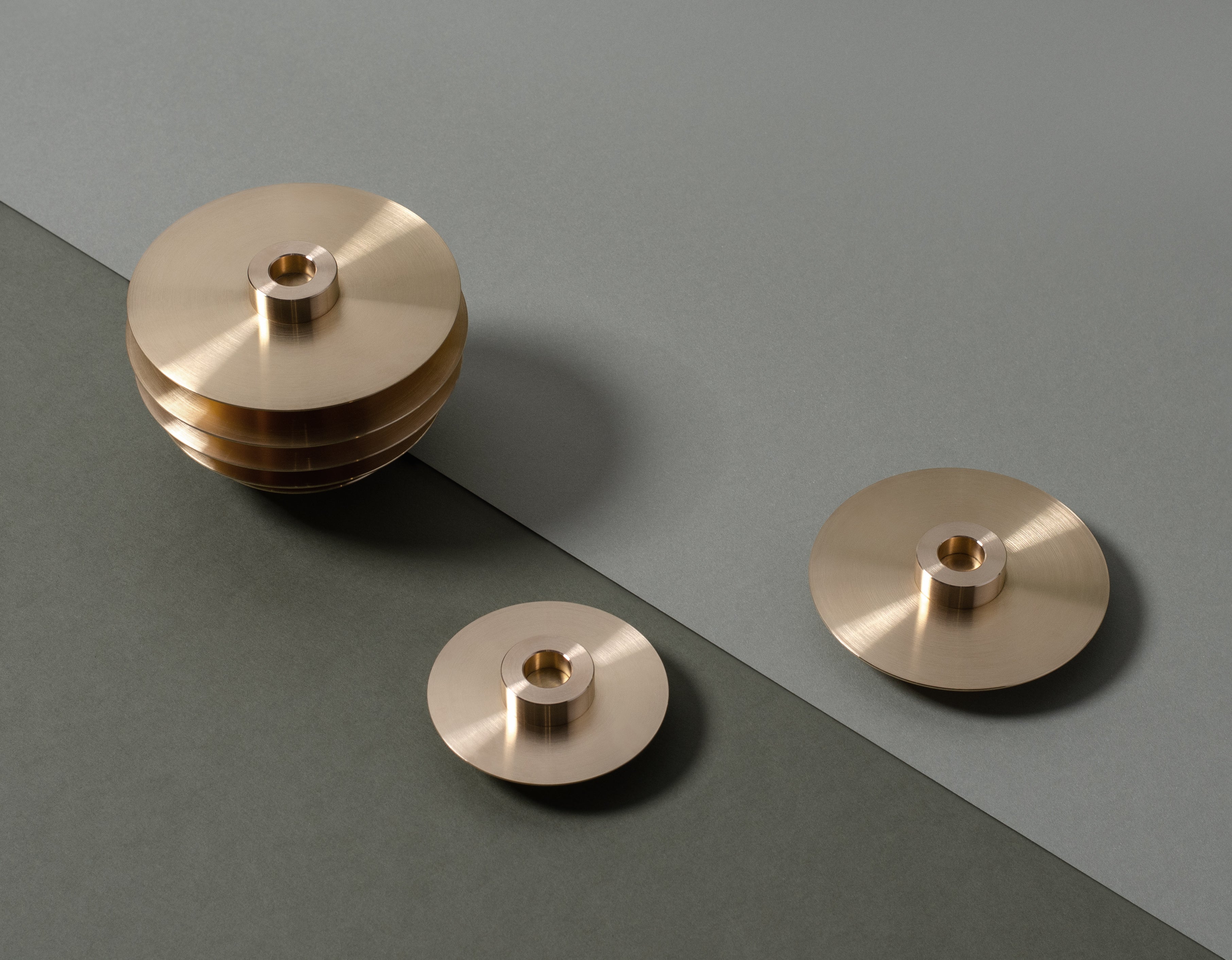 ORB Brass Candle Holder Set