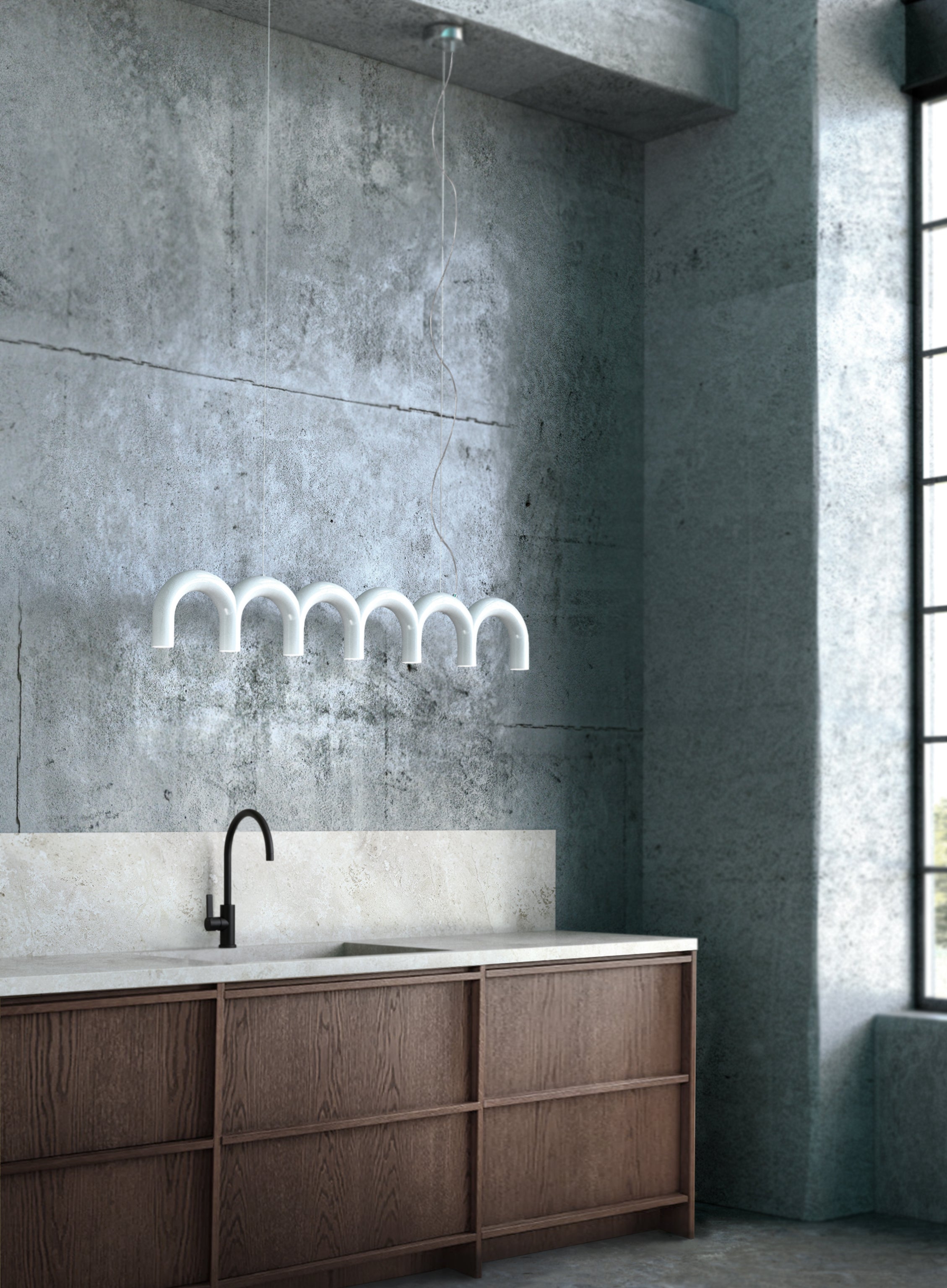 ARCH STRAIGHT white pendant lamp