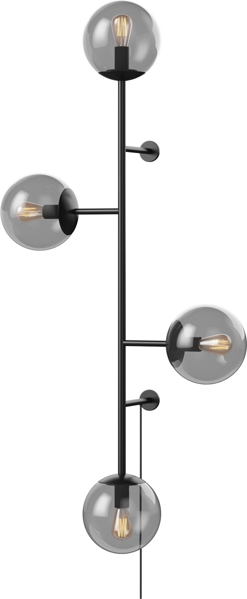 Štvorbodový nástenný svietidlo ORB čierne