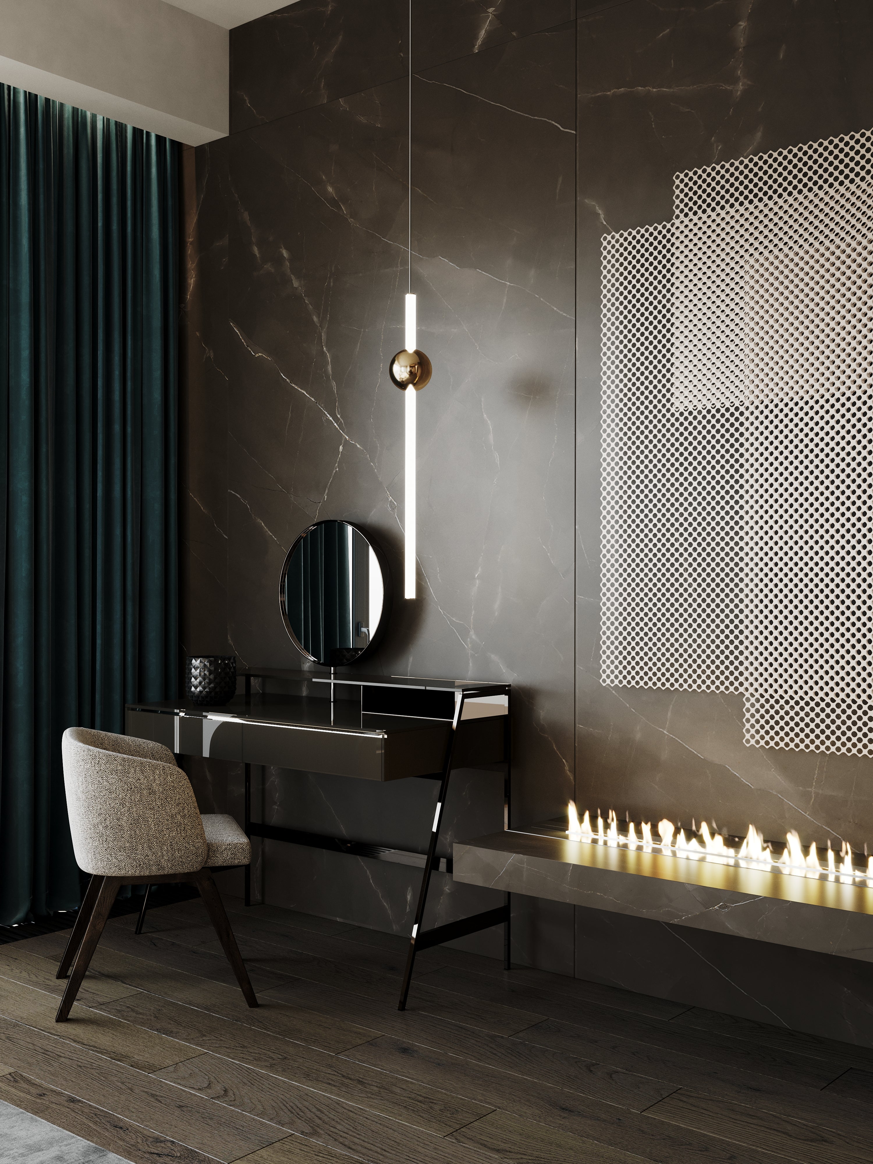 Lampa visiacá ORION GLOBE leštený gunmetal