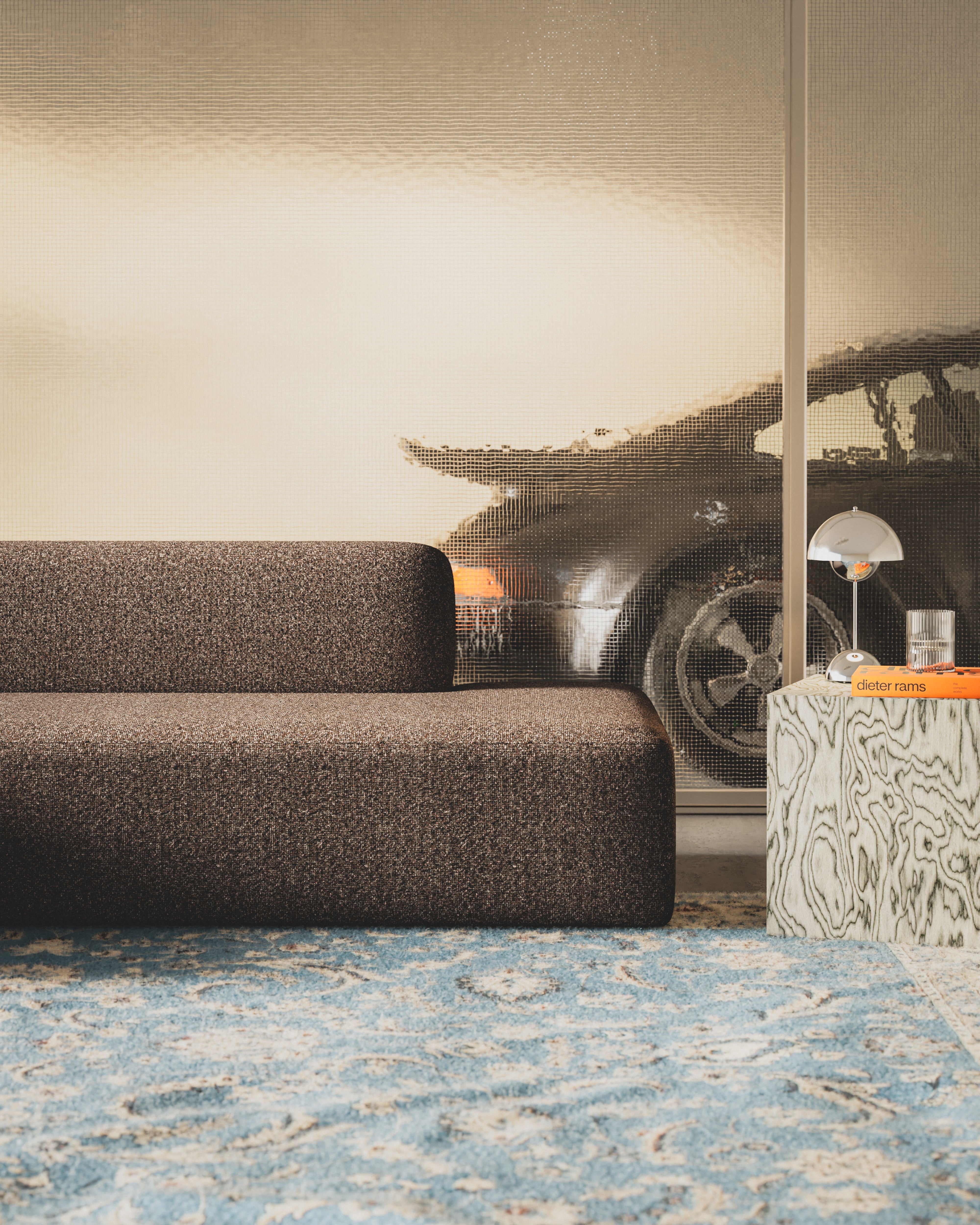 Modulárny otvorený rohový gauč vľavo UMI hnedý