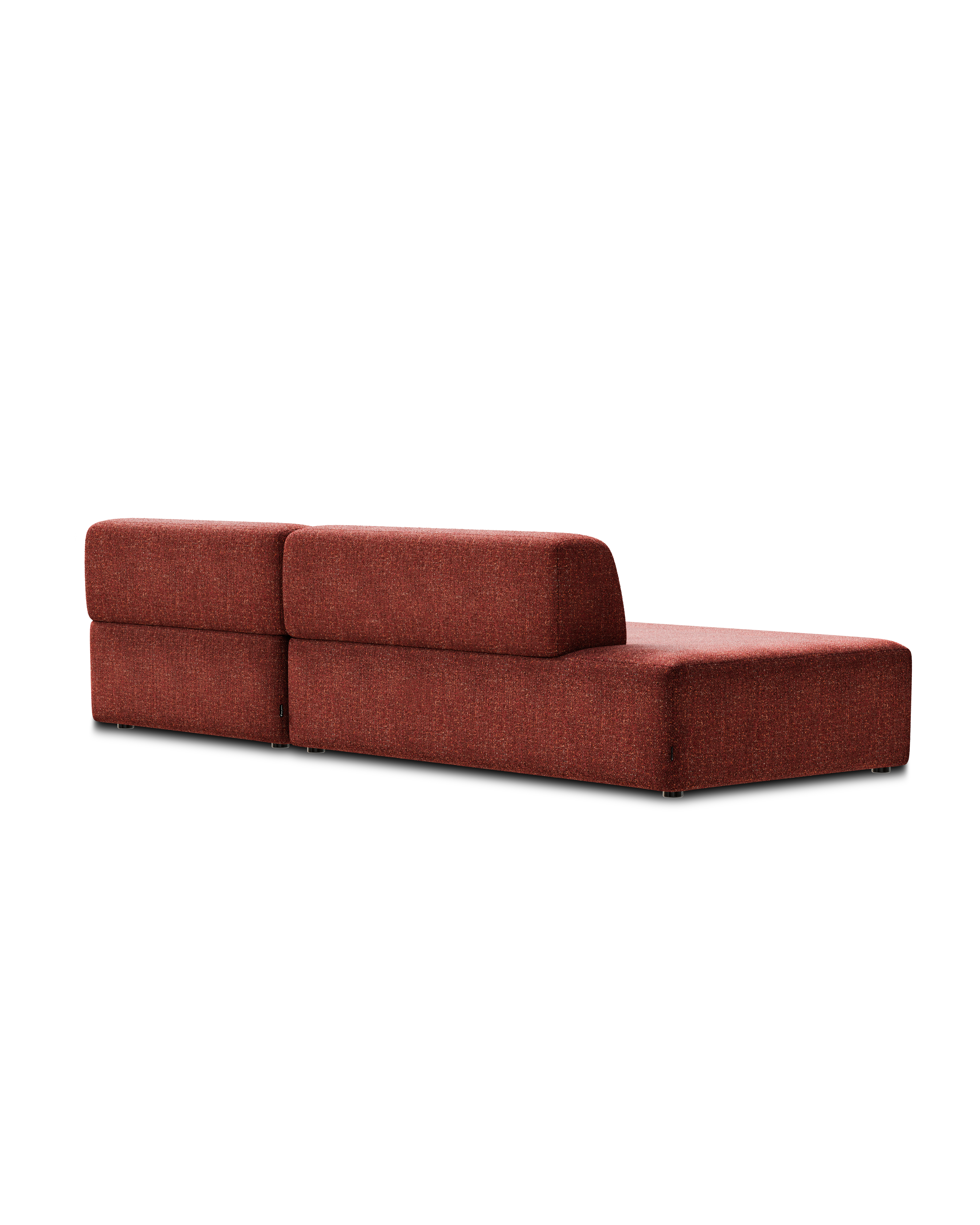 Open right-sided modular corner sofa UMI chestnut red