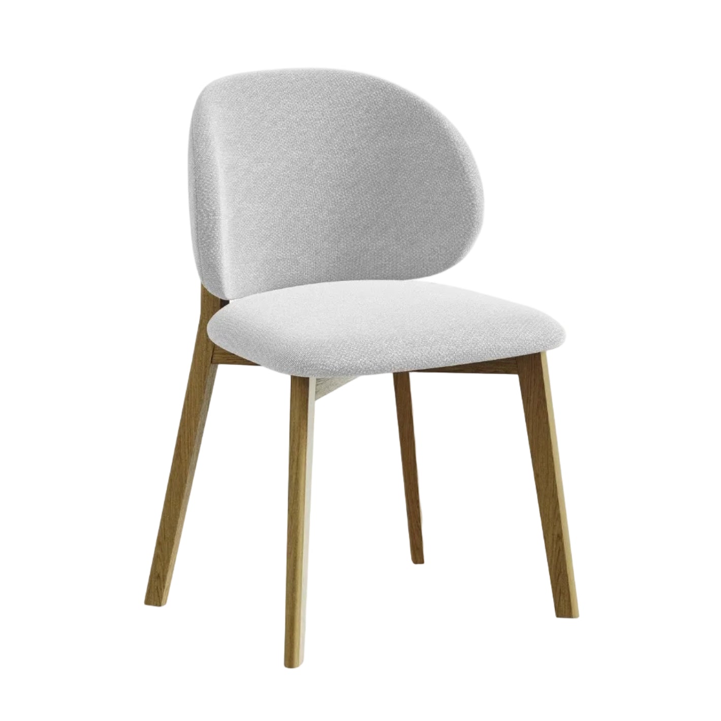 Stolička PAHOA strieborný boucle s bukovou základňou