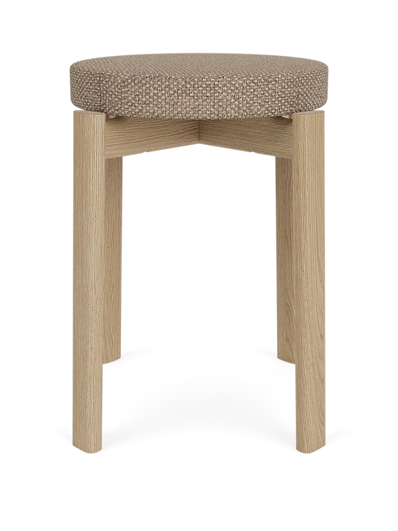 PASSAGE stool beige with oak base