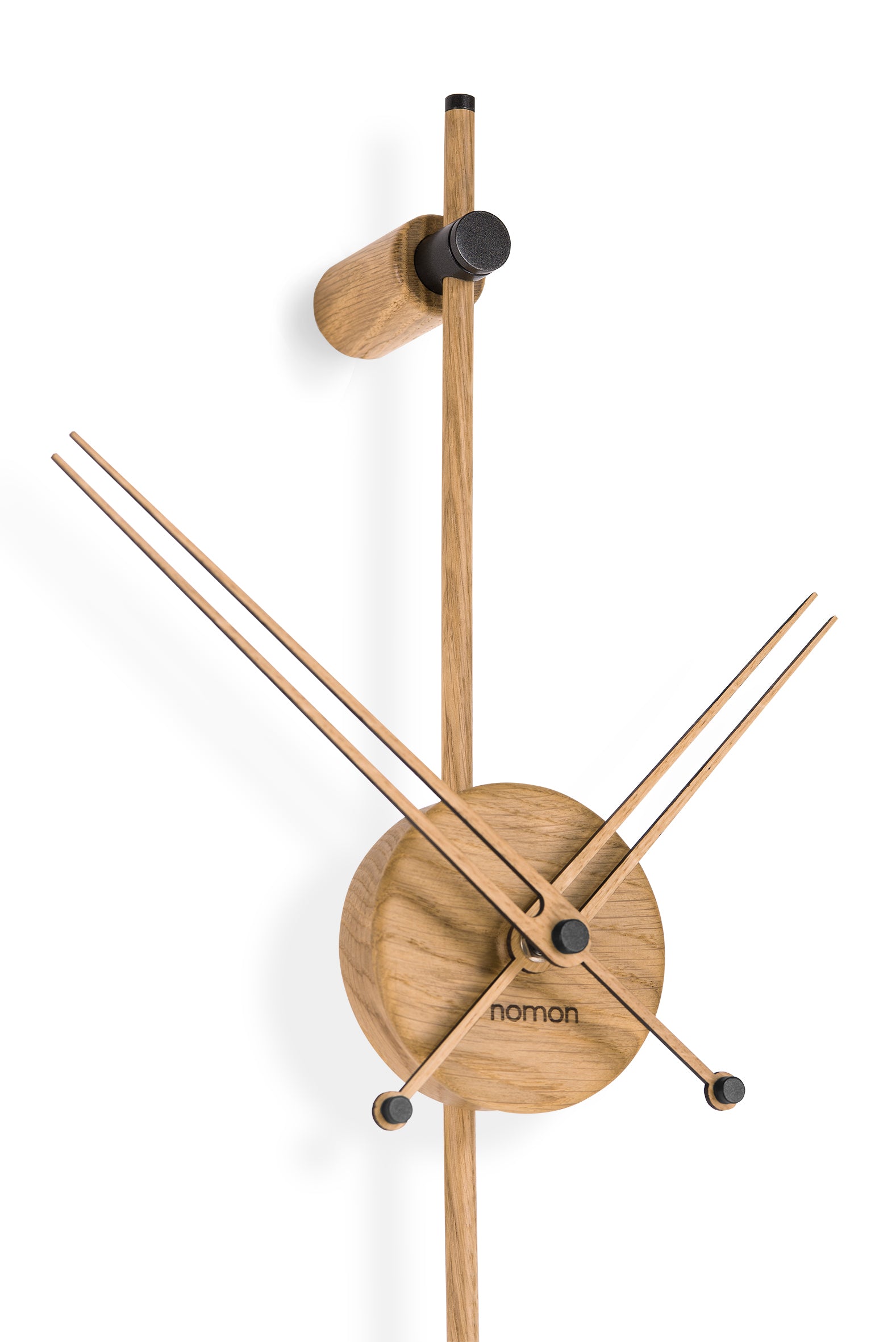 Nástenné hodiny PUNTO Y COMA PREMIUM z dubového dreva s čiernou farbou