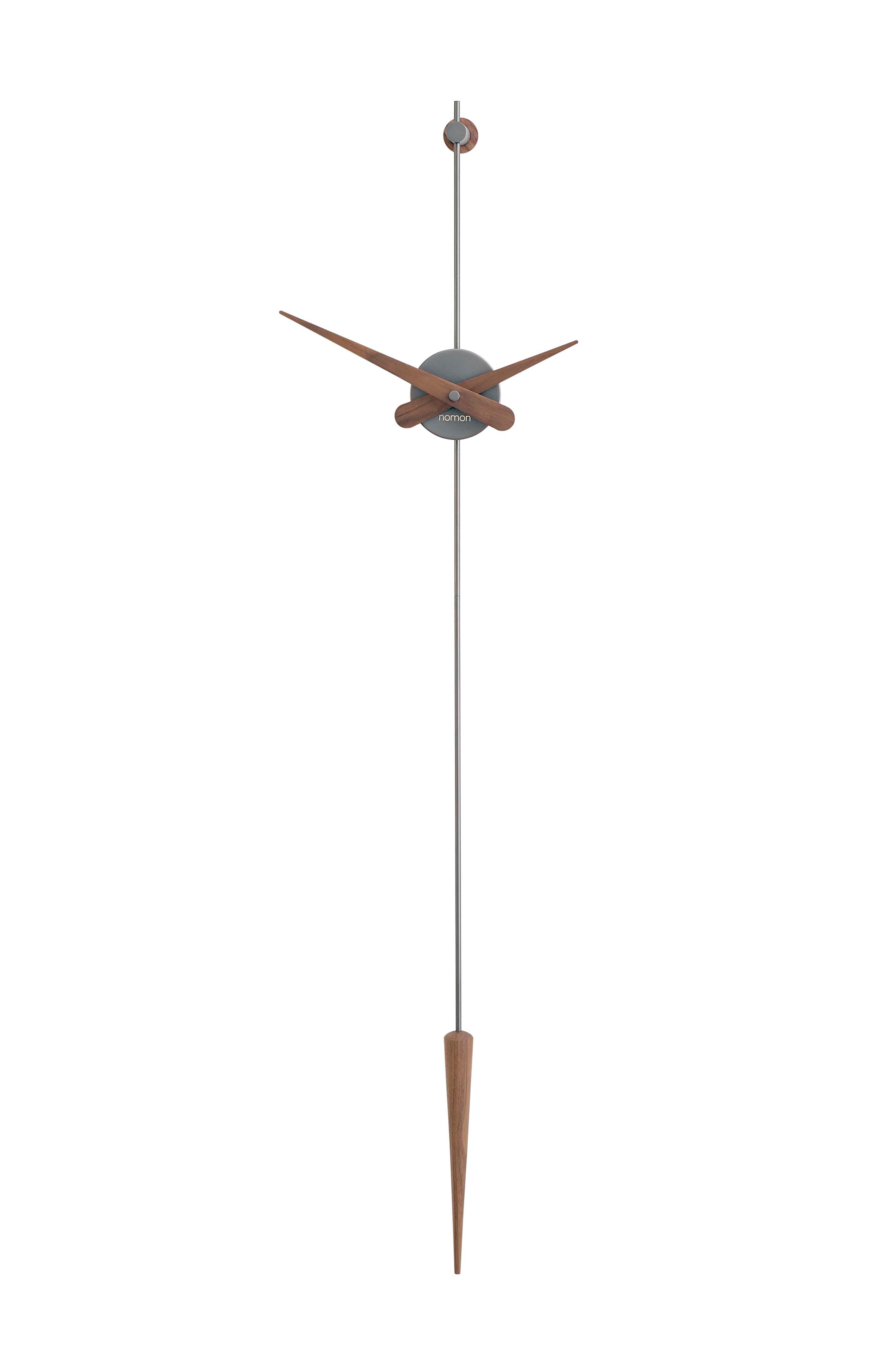 PUNTO Y COMA wall clock walnut wood with graphite