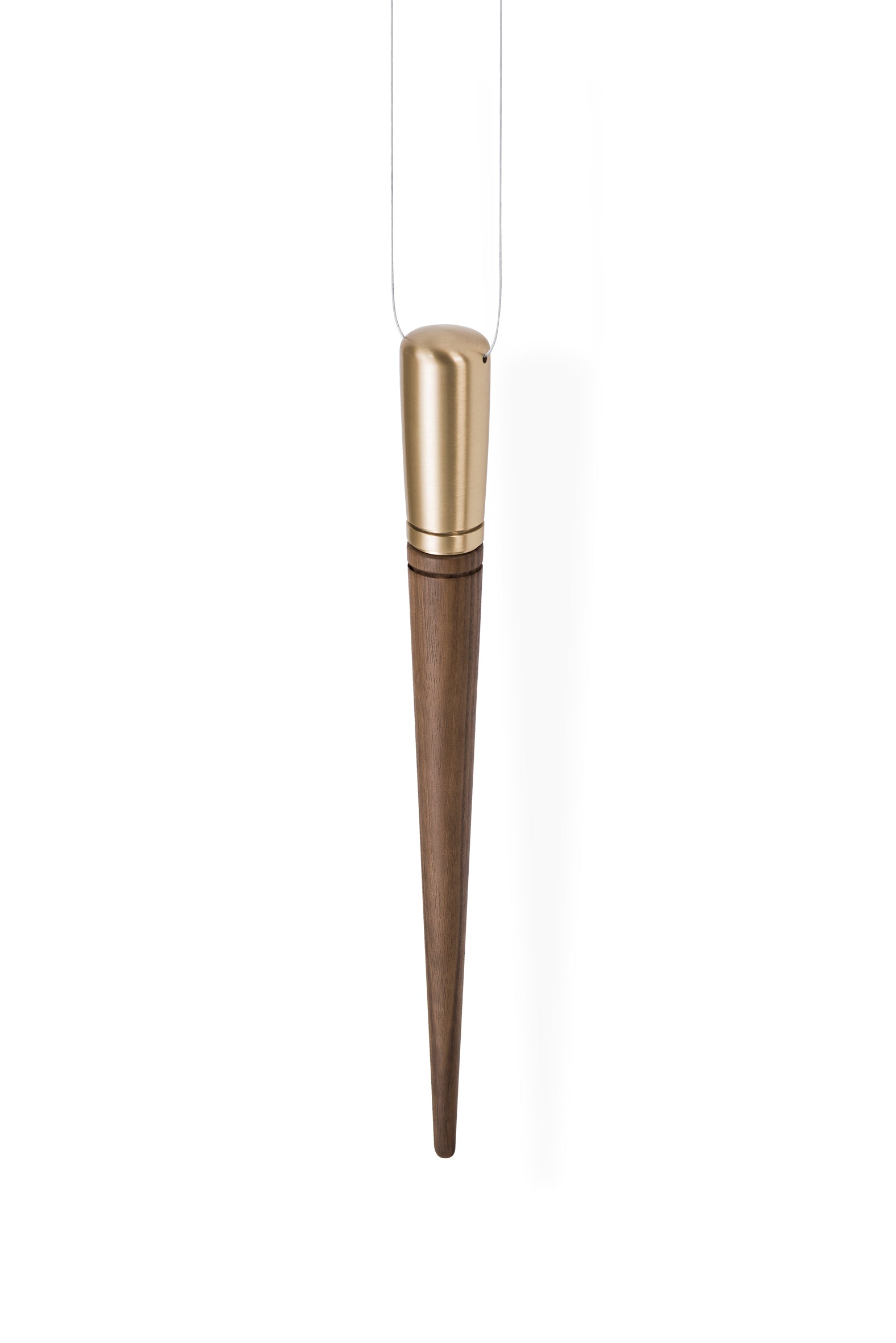 PENDULO PREMIUM wall clock walnut wood with brass finish