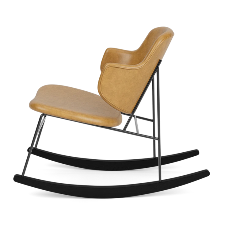 PENGUIN rocking chair in cognac leather