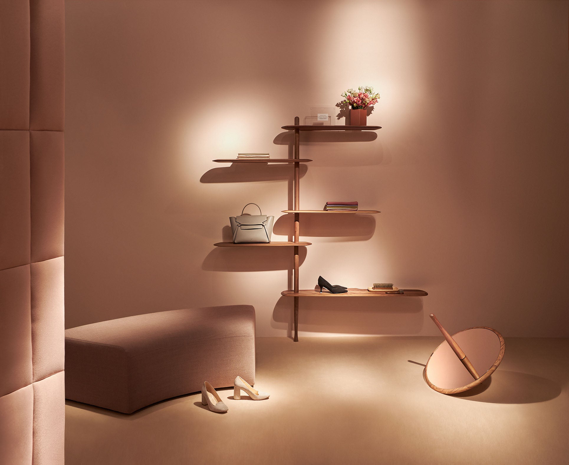 Decorative Mirror PEONZA Walnut Wood