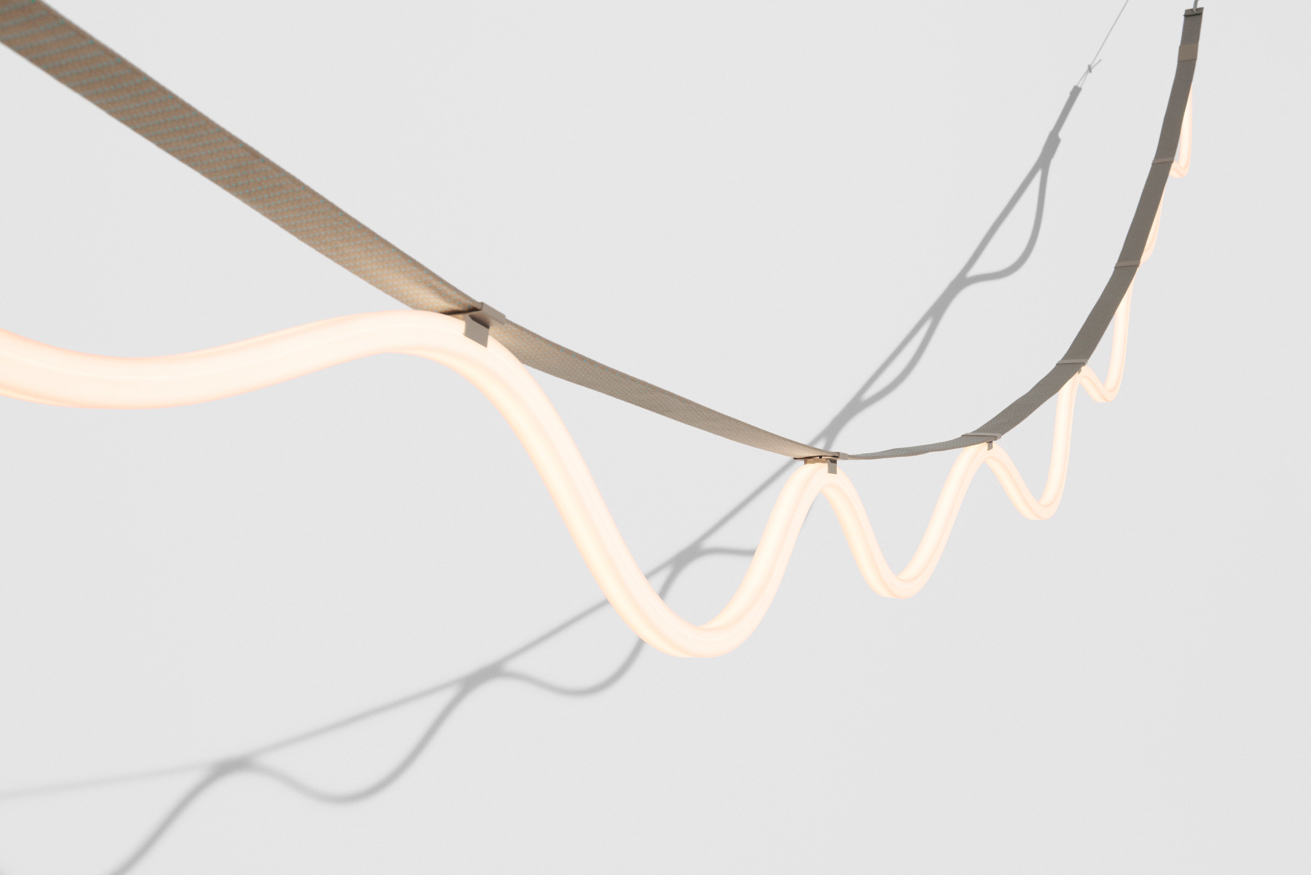Lampa visiacá SPLINE béžová s modrou