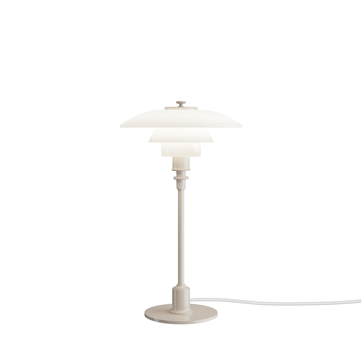Stolná lampa PH 2/1 biela s béžovým podstavcom