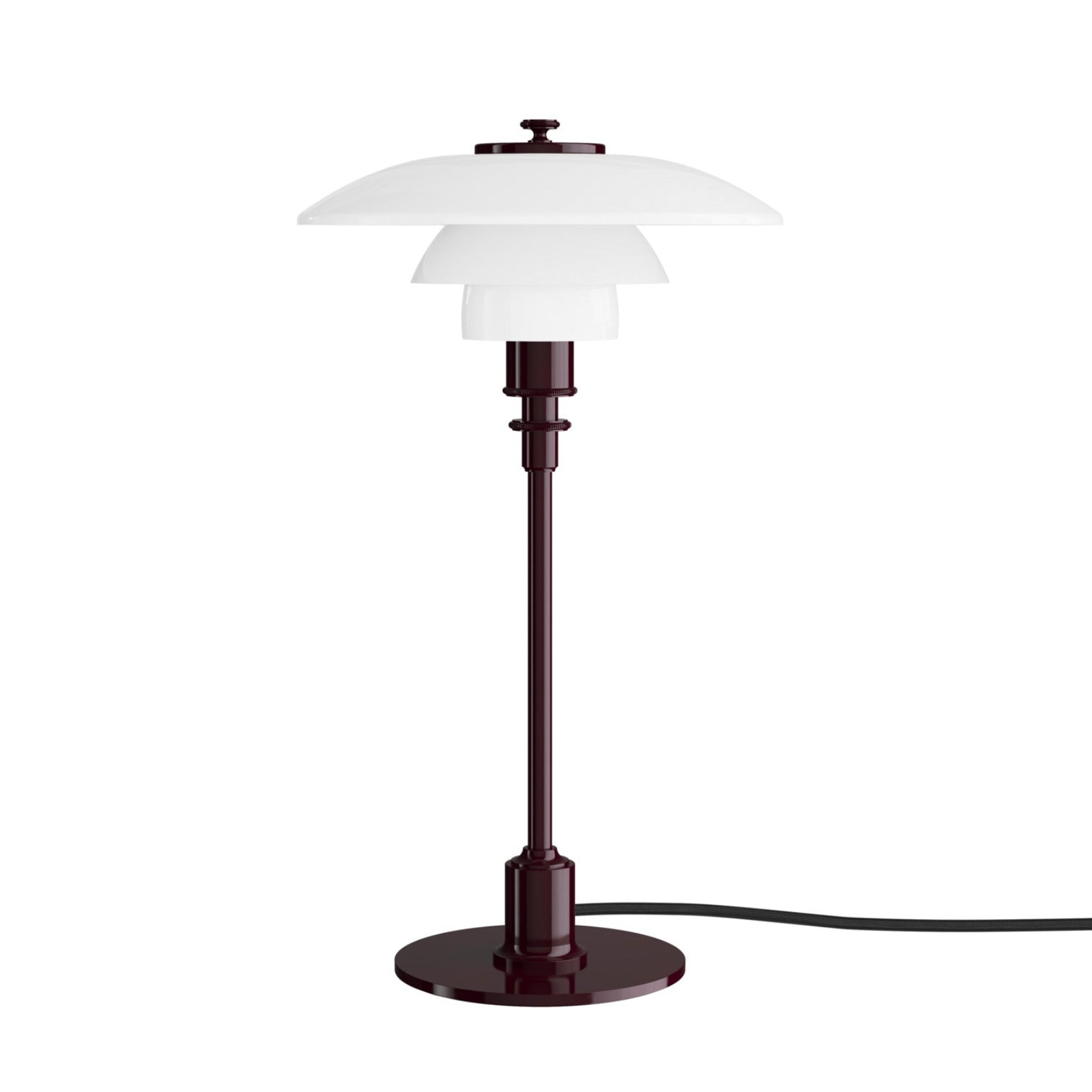 Lampa stolná PH 2/1 biela s bordovou základňou