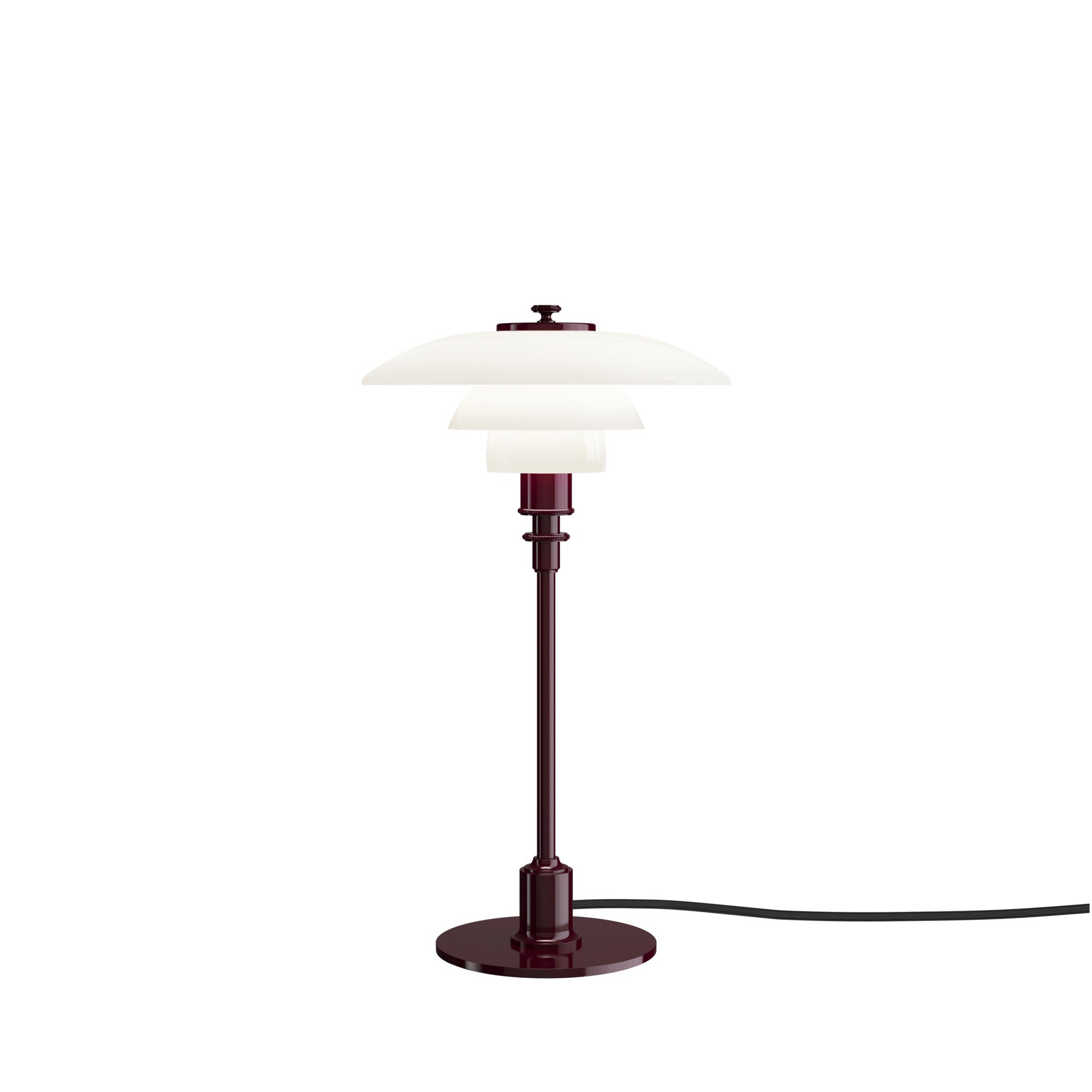Lampa stolná PH 2/1 biela s bordovou základňou