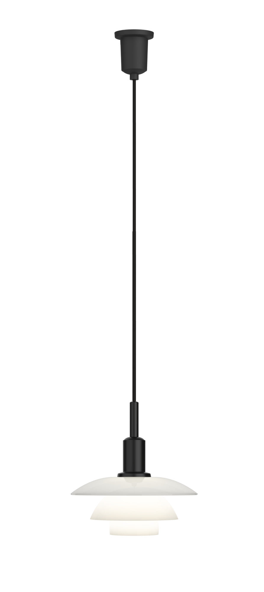 Závesná lampa PH 3/3 biela opál