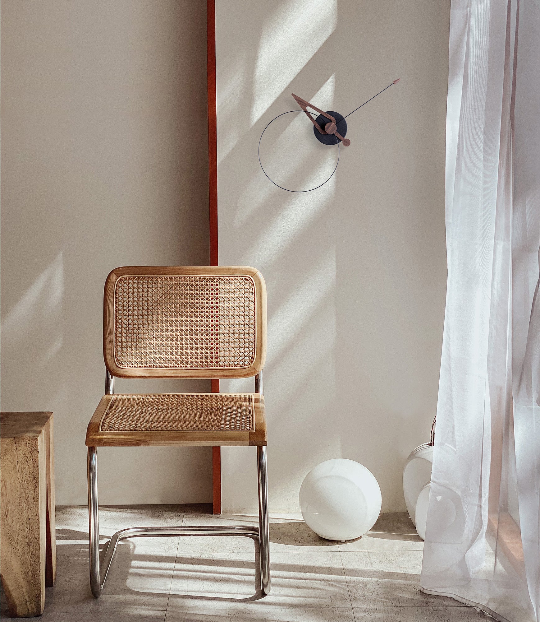 PICO wall clock walnut wood with black