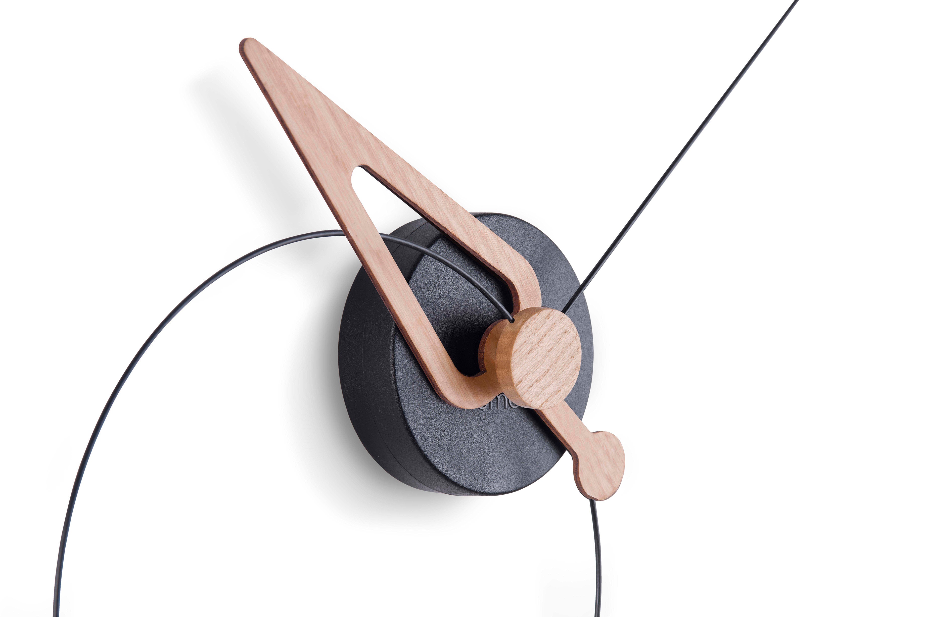 PICO wall clock oak wood with black